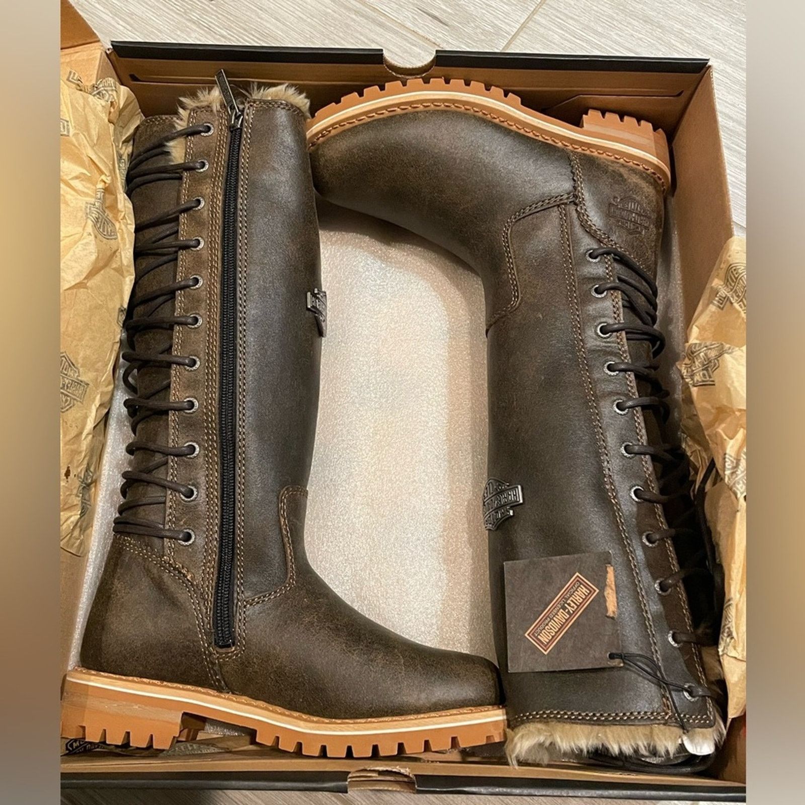 Harley Davidson Harley-Davidson Women’s 5M Dorland Lace Up boots in Brown Size US 5 / EU 37 - 11 Thumbnail