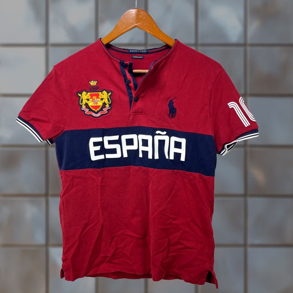 Polo Ralph Lauren Polo Ralph Lauren Spain Espana Pony Shirt L Red Vintage Shirt Men Short Sleeve Polo Ralph Lauren Shirt Large Red Size US L / EU 52-54 / 3 - 1 Thumbnail