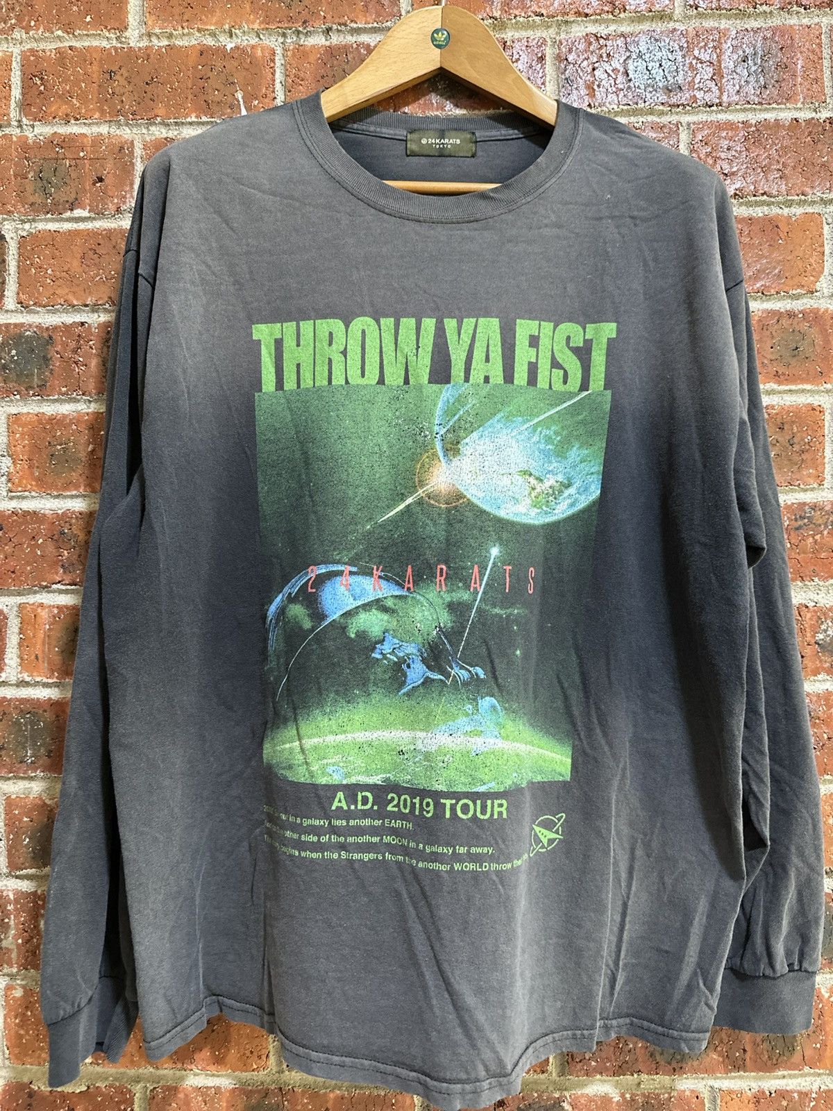 Japanese Brand Thrashed 24 Karats Long Sleeve Sun Faded Tee Grunge Size US XXL / EU 58 / 5 - 1 Thumbnail
