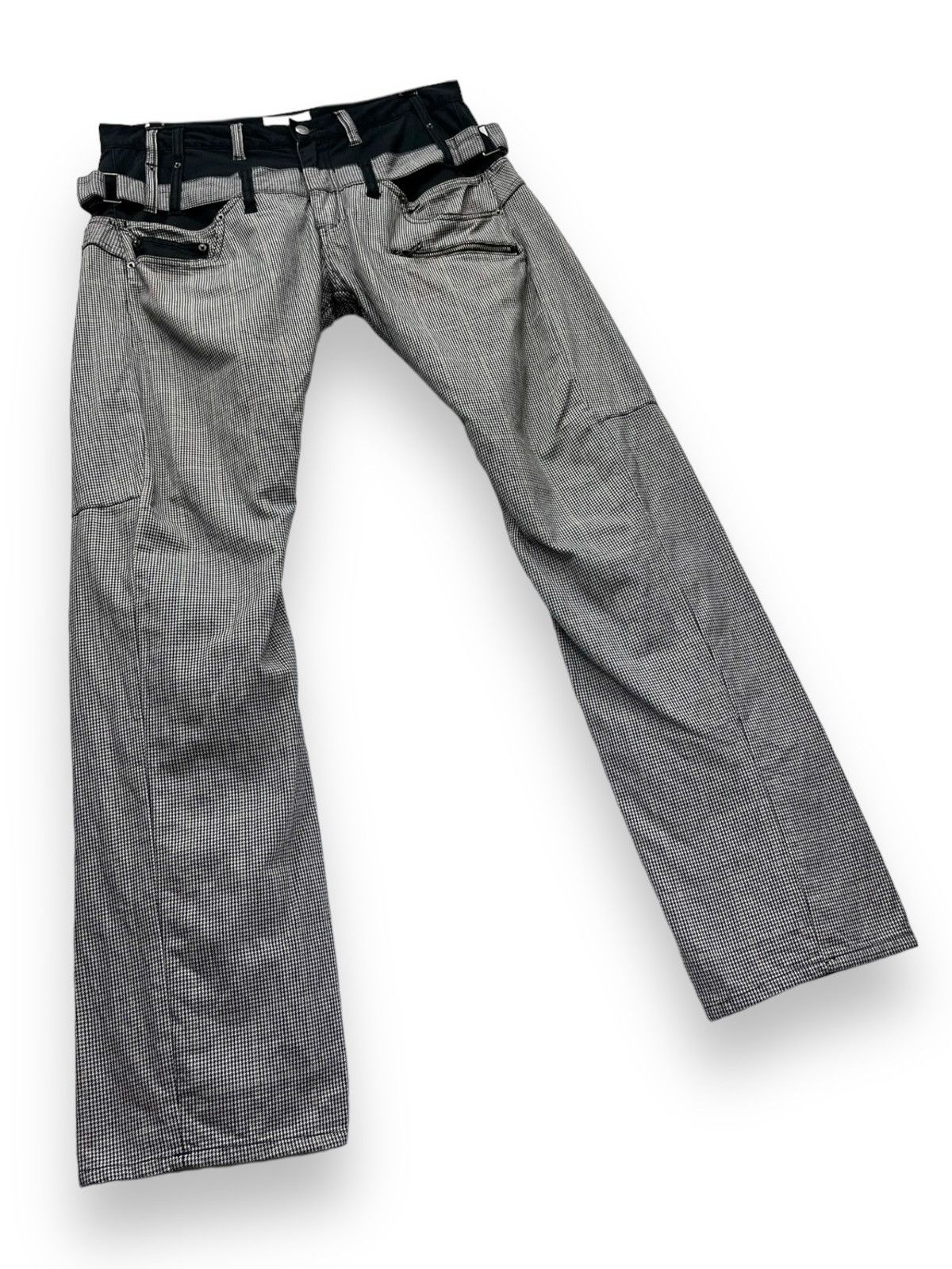 Roots 🔥ROOTTHREE Punk 2 Tone Double Waist Houndstooth Check Pants Size US 32 / EU 48 - 8 Thumbnail