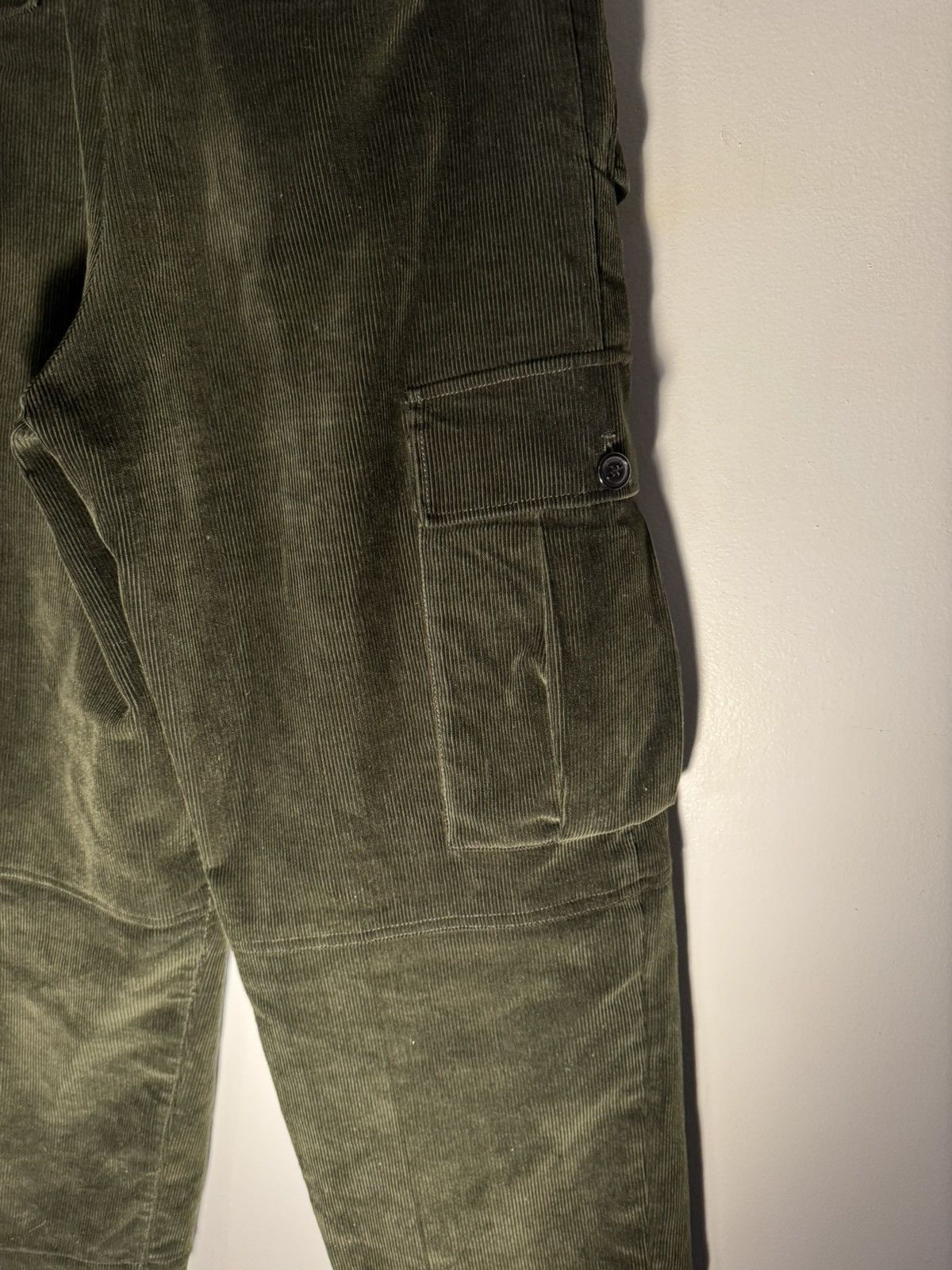 JW Anderson J. W. Anderson Double Hem Cargo Trousers Velvet Green Khaki Size US 31 - 6 Thumbnail