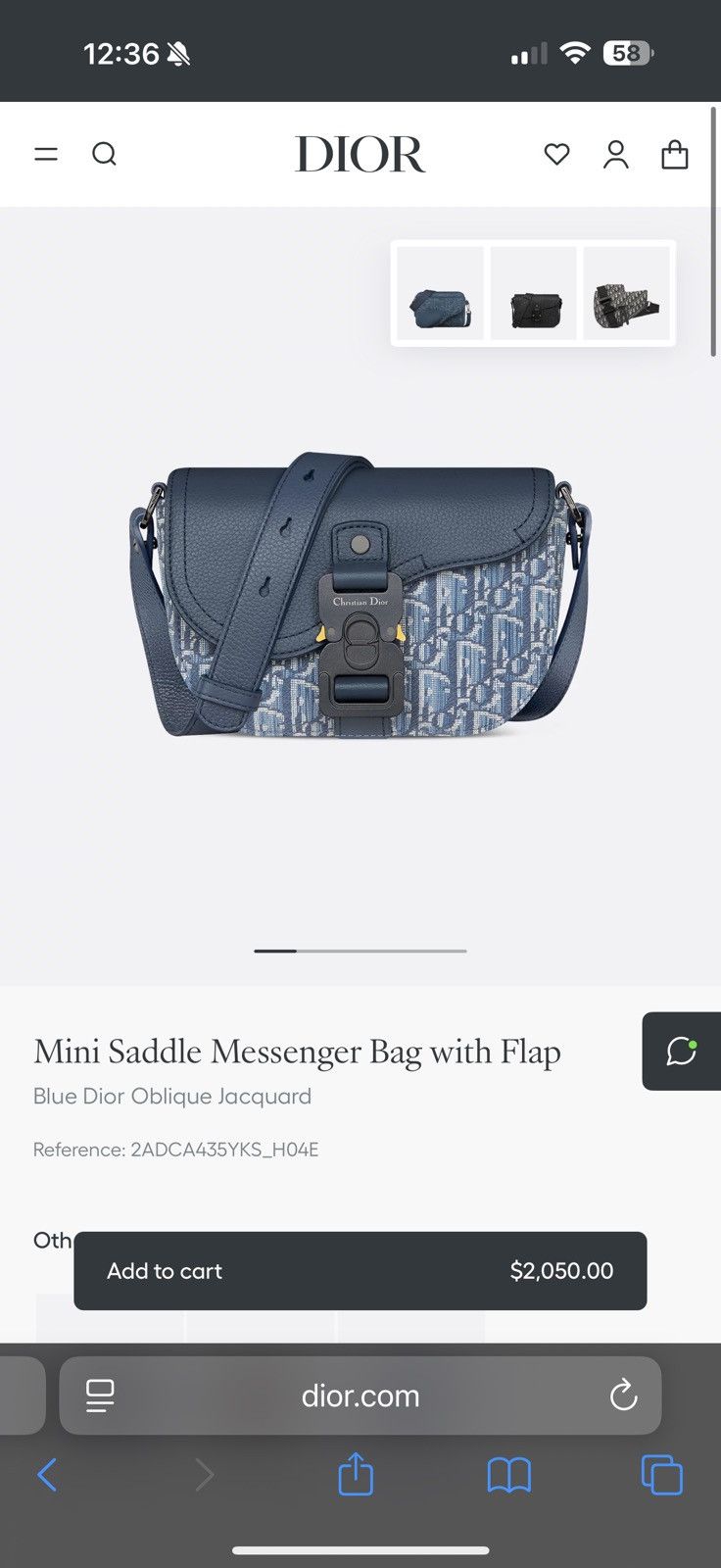 Dior Dior Mini Saddle Messenger Bag with Flap Size ONE SIZE - 6 Thumbnail