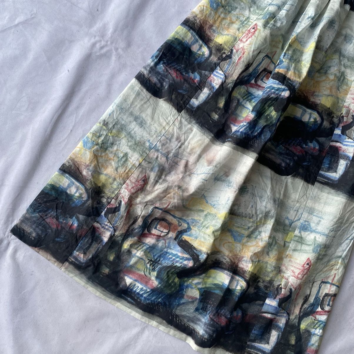 Burberry × Designer Artistic Abstract Printed Burberry A-Line Midi Skirt Size 26" / US 2 / IT 38 - 3 Thumbnail