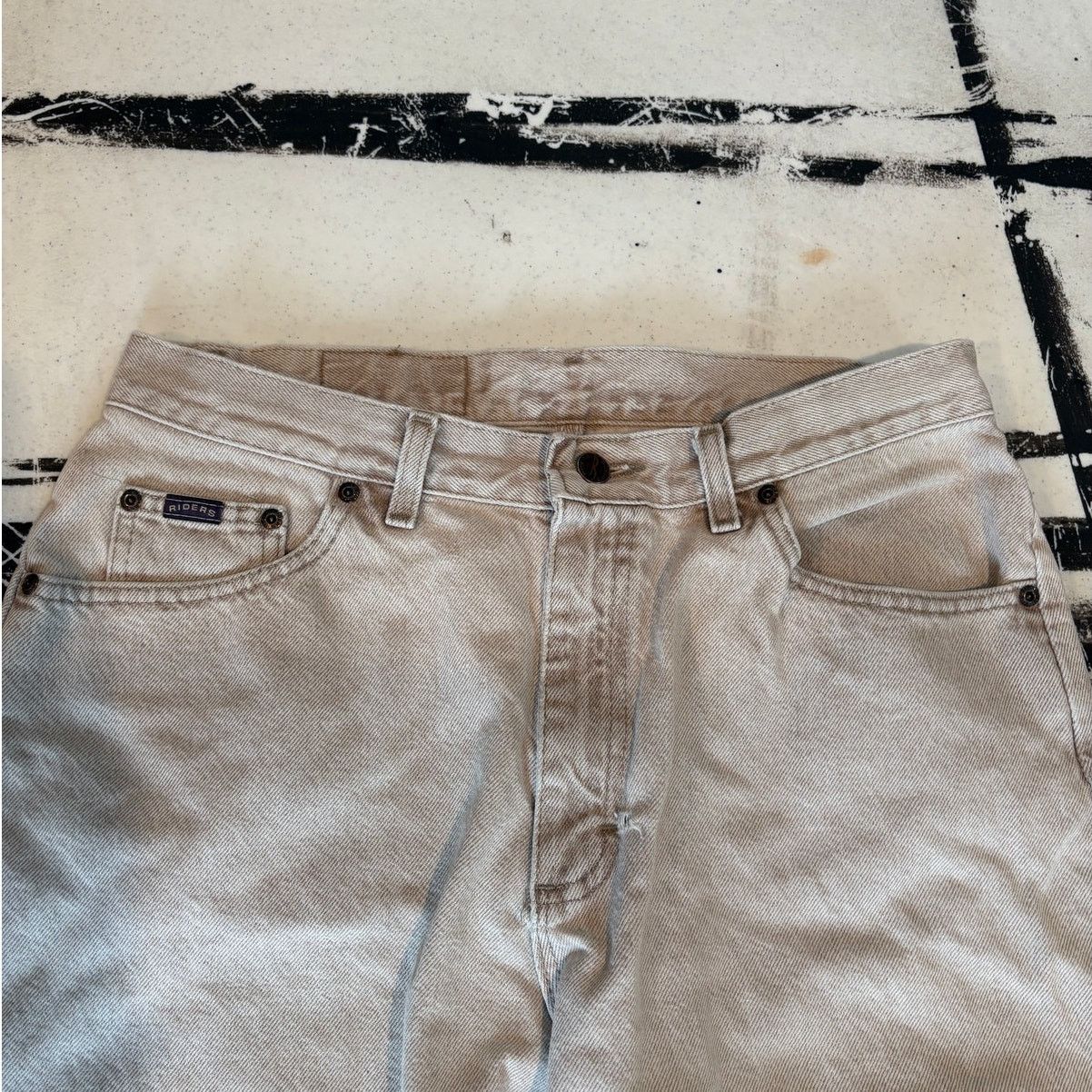 Lee × Vintage Vintage Riders by Lee Beige Denim Jeans (32x30) Size 16 MED Size 38" / US 16 / IT 52 - 7 Thumbnail