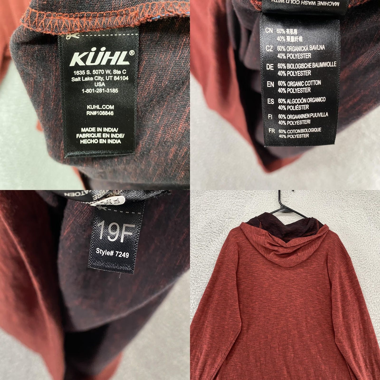 Vintage Kuhl Hoodie Mens Medium Red Long Sleeve Lightweight Thumbholes Hiking Size US M / EU 48-50 / 2 - 8 Thumbnail