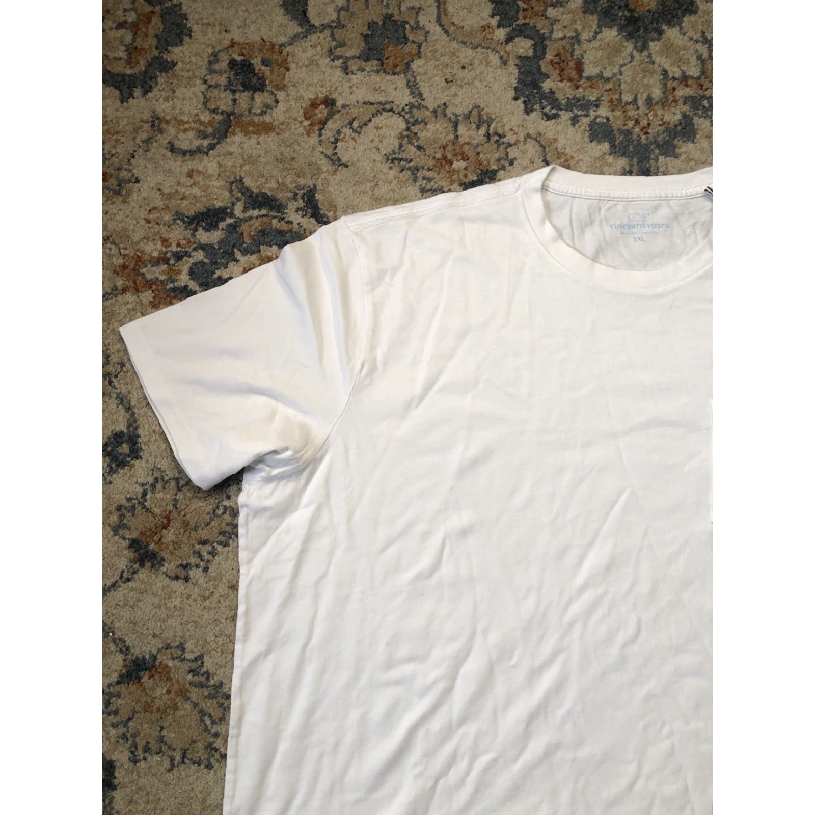 Vineyard Vines Vineyard Vines Mens T-Shirt White Solid Pocket 100% Cotton XXXLCrew Neck Short Sleeve NWT Size US XXL / EU 58 / 5 - 3 Thumbnail