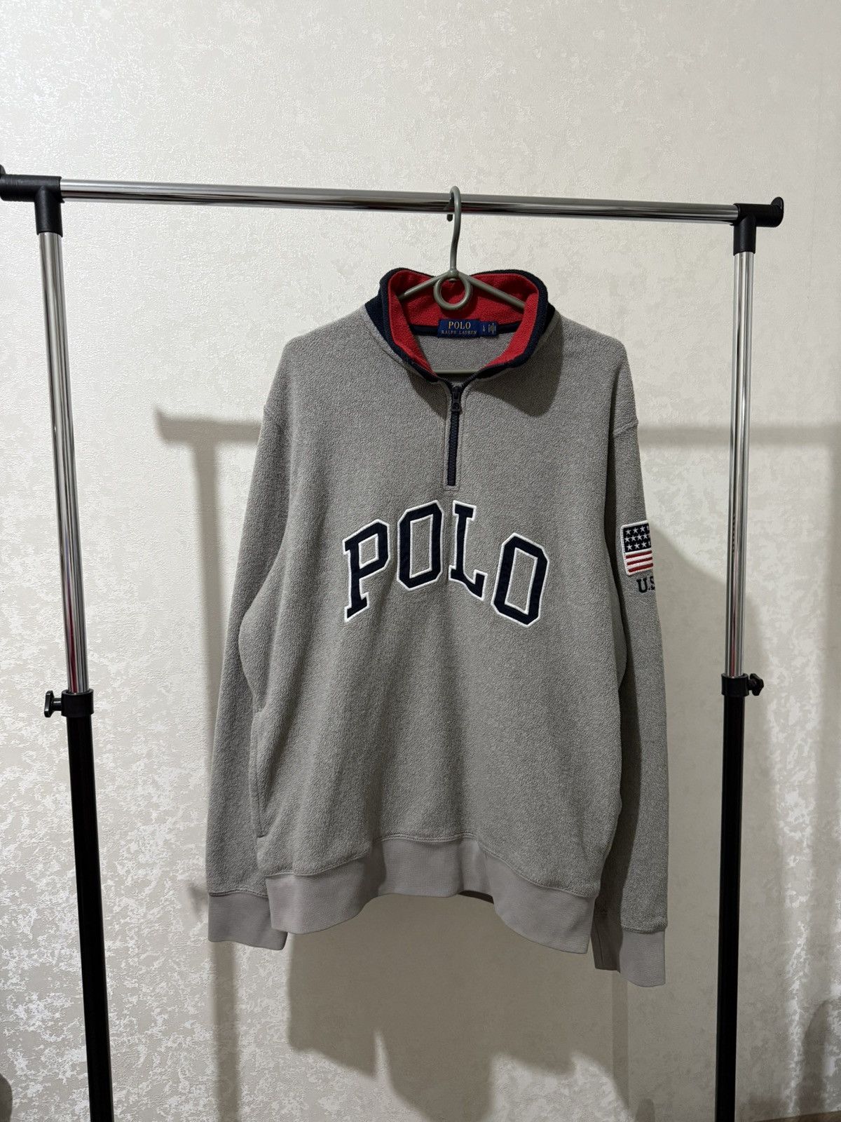 Polo Ralph Lauren POLO RALPH LAUREN USA FLEECE KNIT 1/4 ZIP SWEATSHIRT MEN Y2K Size US L / EU 52-54 / 3 - 2 Thumbnail