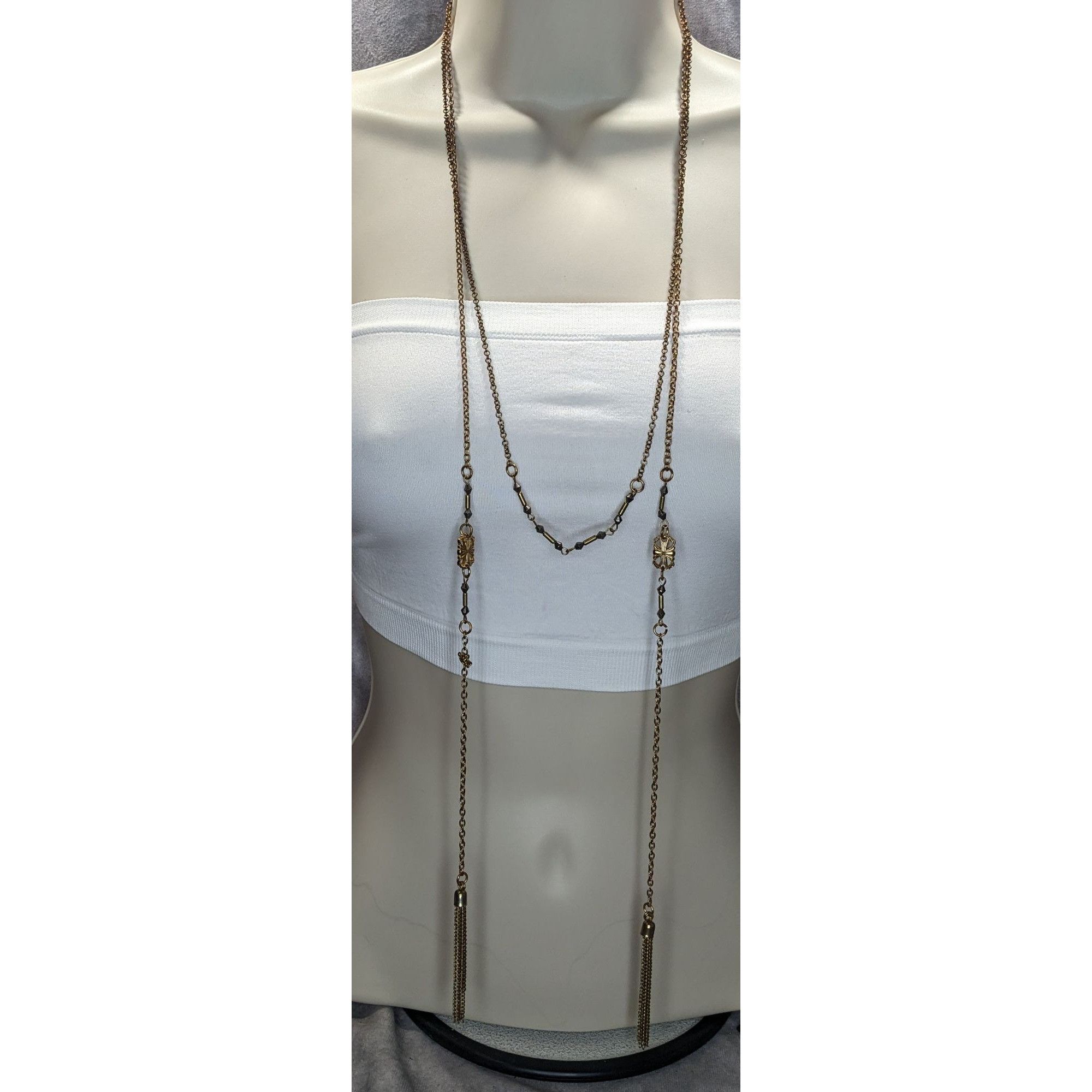 Other Bohemian Copper Tone Chain Tassel Necklace Design Size ONE SIZE - 1 Thumbnail