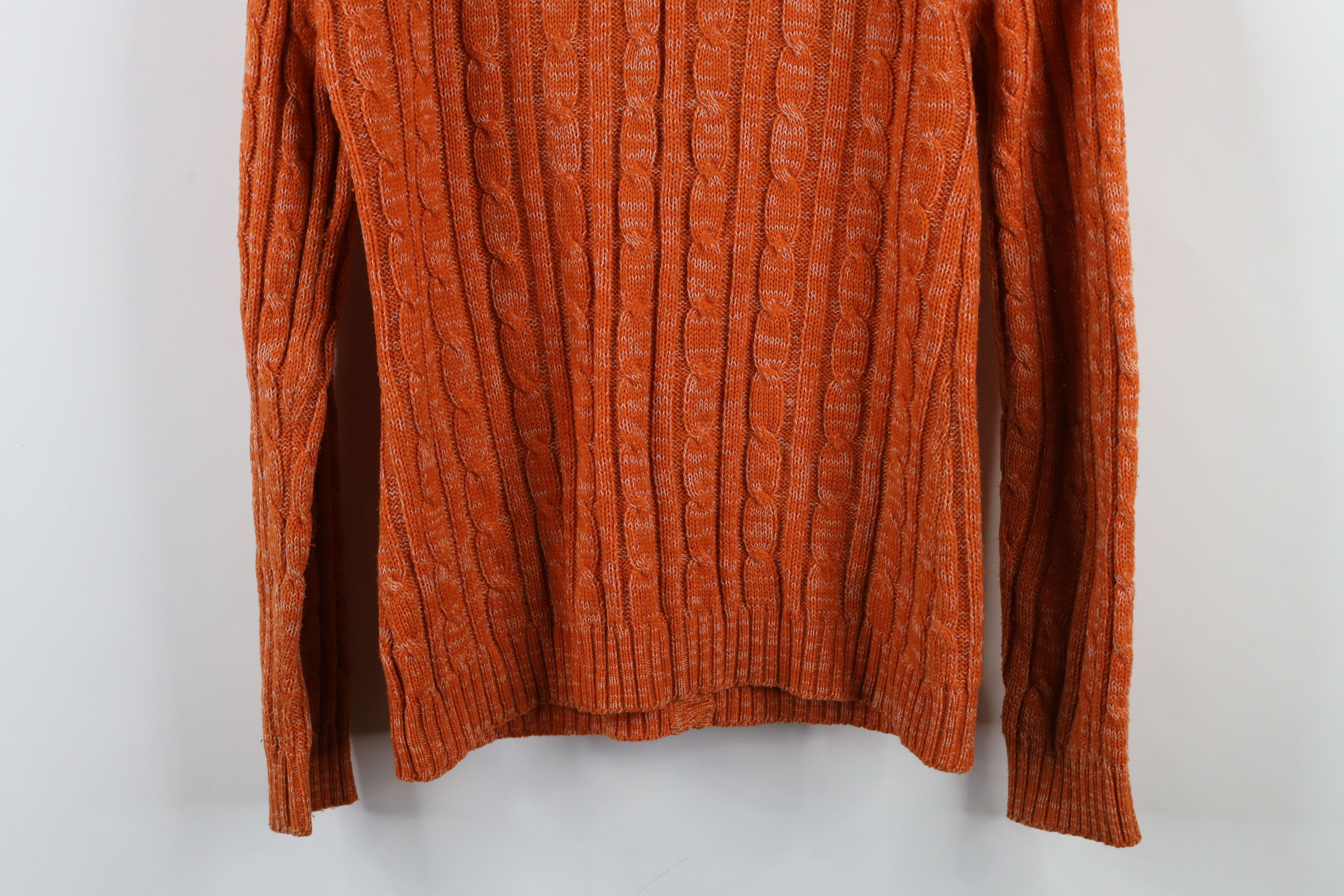 Vintage Vintage 70s Streetwear Cable Knit Cardigan Sweater Orange Size M / US 6-8 / IT 42-44 - 12 Thumbnail