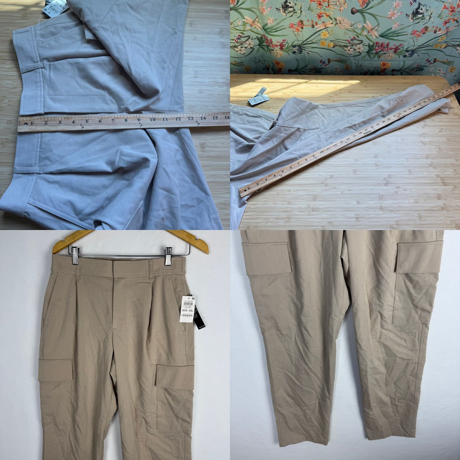 Alfani Alfani Mens Pleated Cargo Pants Beige Heather 30W 30L New Size US 30 / EU 46 - 8 Thumbnail
