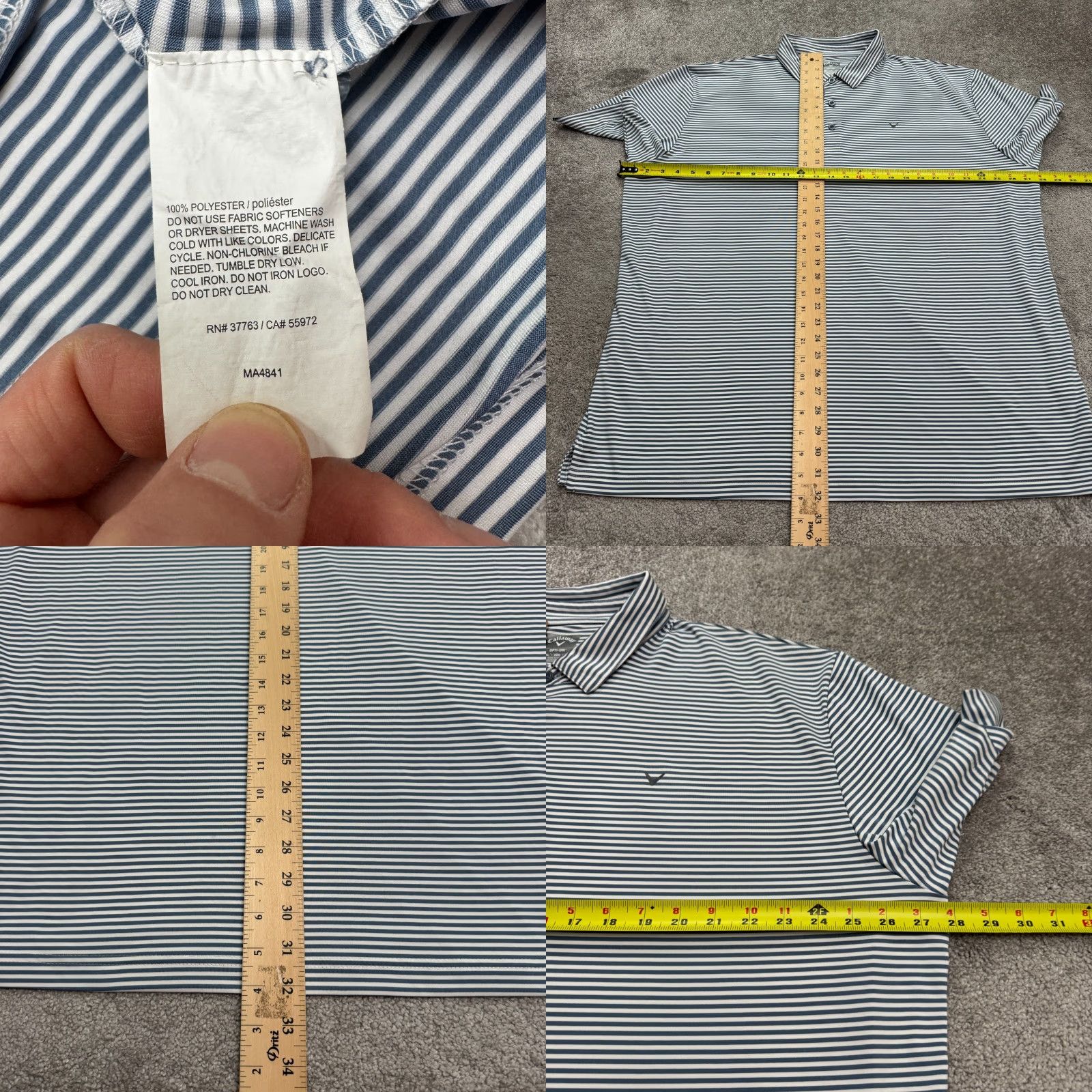 Callaway Callaway Opti-Dri Golf Polo Shirt Men 2XL Striped Blue White Performance Breathable Casual Sports Polo Adults Mens Size US XXL / EU 58 / 5 - 8 Thumbnail