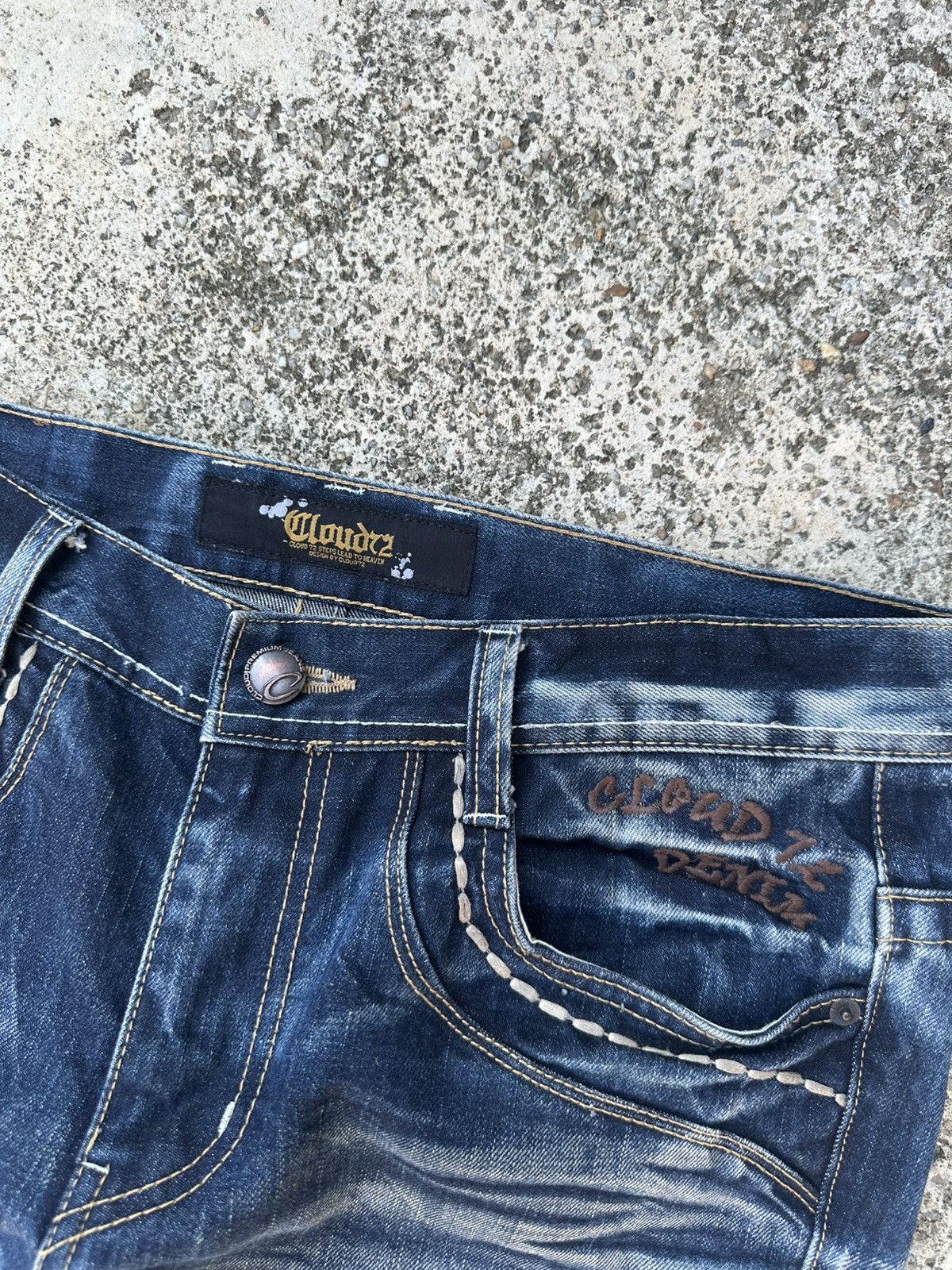 GOSTAR DE FUGA Rare Mud Max Cloud72 Crazy Flares Denim Jeans Size US 34 / EU 50 - 6 Thumbnail