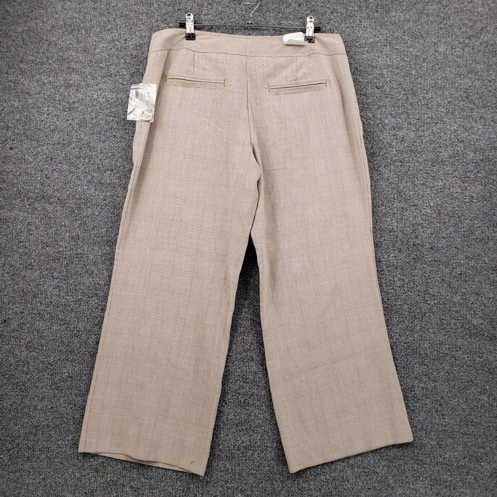 Mossimo Mossimo Pants Womens 10 Beige Crop Low Rise Wide-Leg Modern Fit Glen Plaid NEW Size 32" / US 10 / IT 46 - 2 Thumbnail