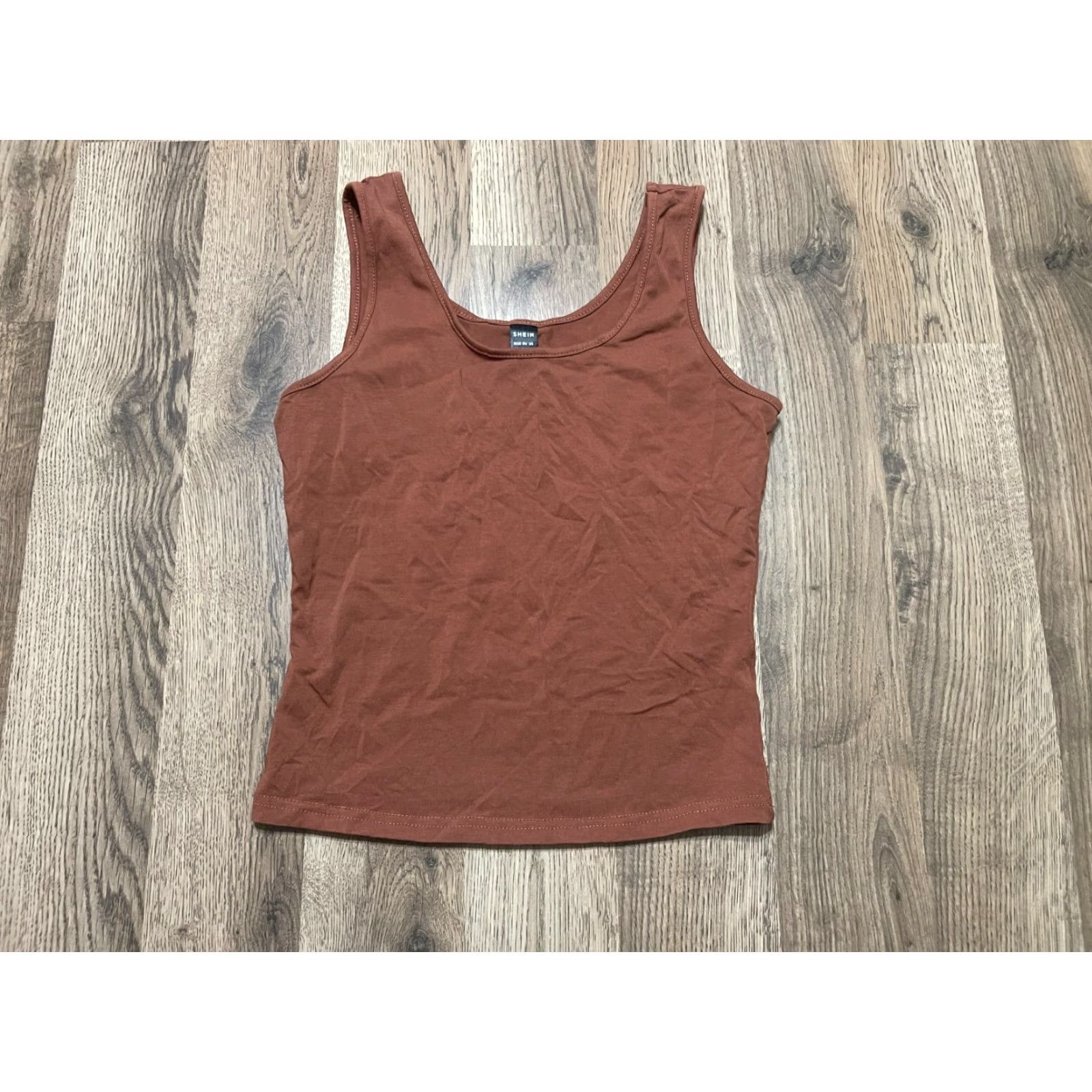 Shein SheIn Tank Top Women's M Brown Sleeveless Scoop Neck Casual Modern Cropped Tank Mens? Size M / US 6-8 / IT 42-44 - 2 Thumbnail