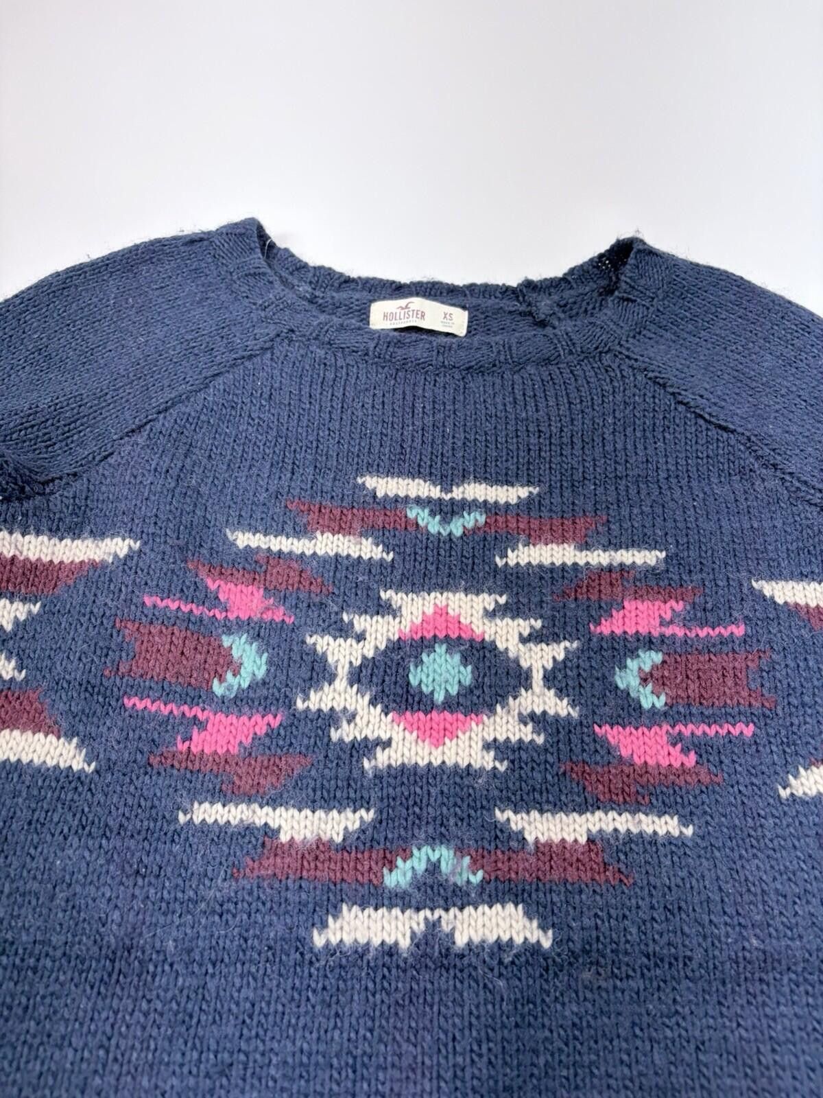 Hollister Hollister Women’s Wool-Blend Sweater In Navy Blue Size XS Size XS / US 0-2 / IT 36-38 - 2 Thumbnail