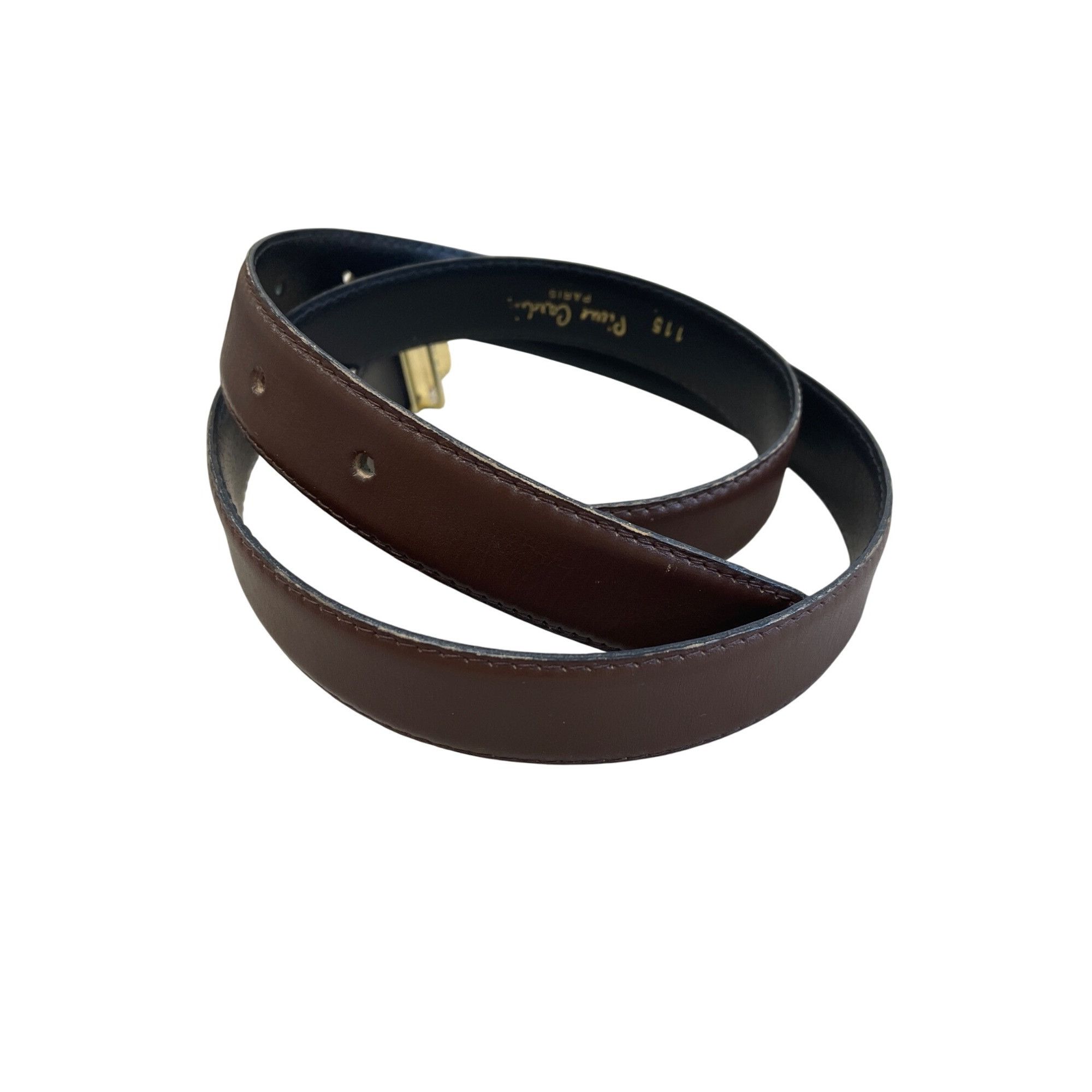 Pierre Cardin Pierre Cardin Mens Brown Leather Dress Belt 115 Gold Buckle Size ONE SIZE - 4 Thumbnail