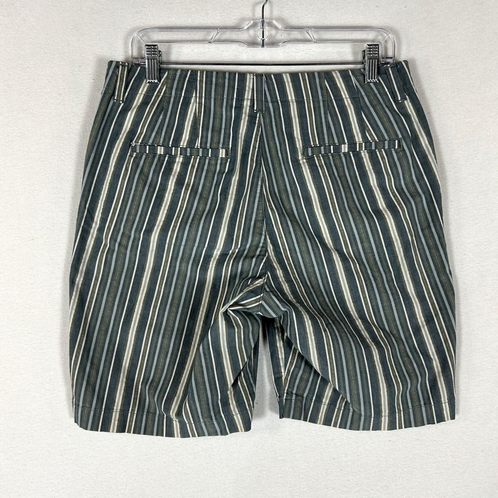 Lee Lee Regular Fit Shorts Women 10 Medium Striped High Rise Flat Front Chino Shorts Mens? Womens Size 32" / US 10 / IT 46 - 6 Thumbnail