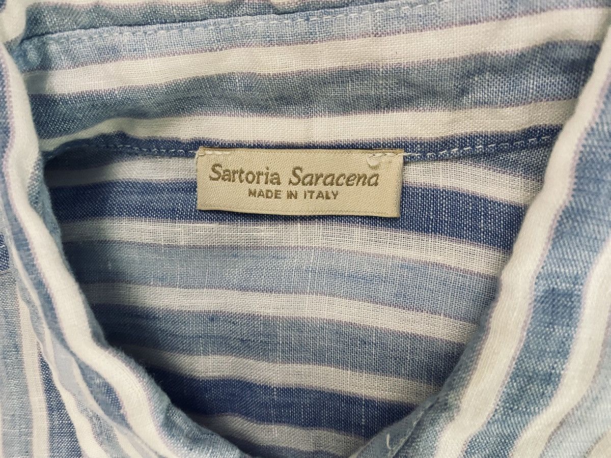 Other Sartoria Saracena Blue Beach Striped 100% Italian Linen XL Size US XL / EU 56 / 4 - 2 Thumbnail