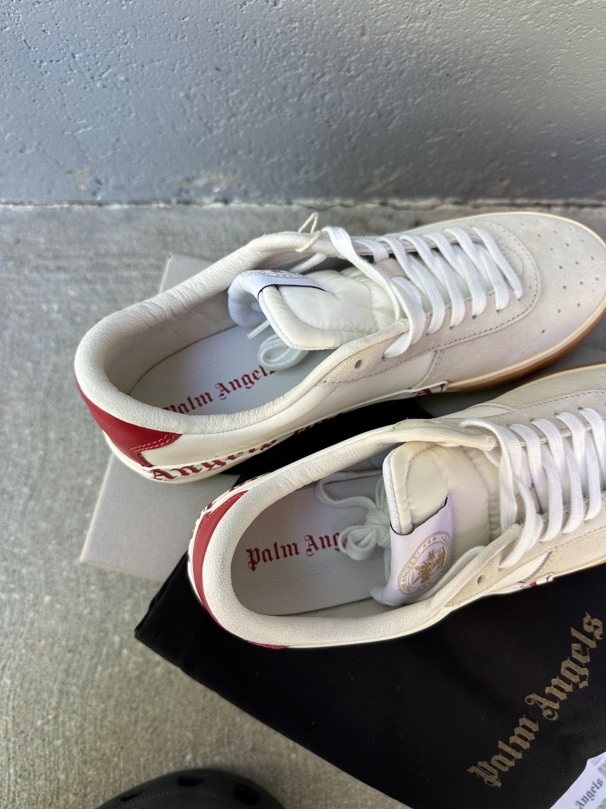 Palm Angels Vulcanized Sneakers Low Top in White Red Size US 7 / EU 40 - 8 Thumbnail
