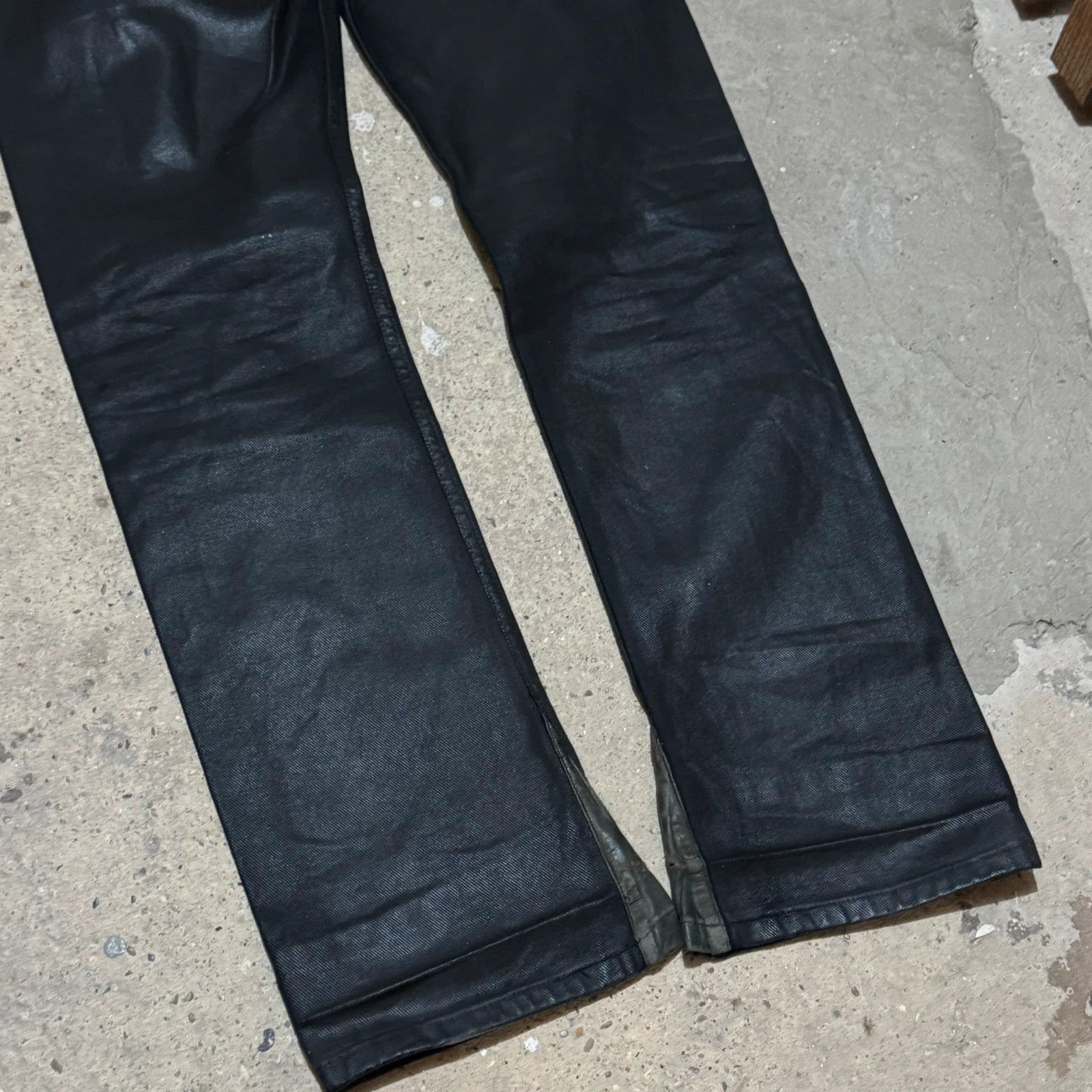 Helmut Lang S/S 1999 Helmut Lang wax coated black denim italian cut Size US 29 - 13 Thumbnail
