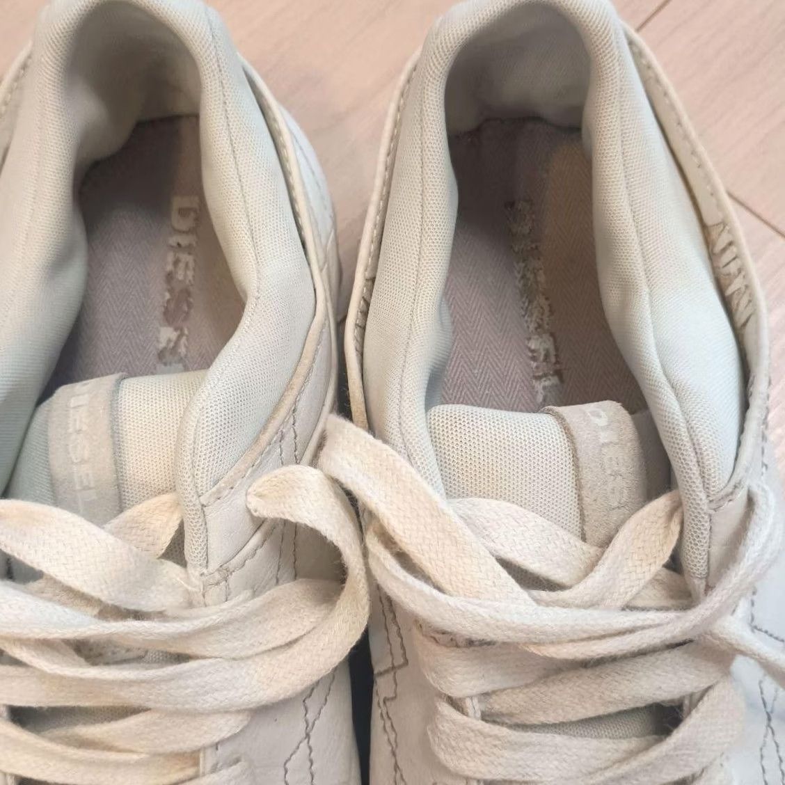 Diesel Diesel Men 10.5US White Leather Sneakers Home cleaned Vintage Luxury Casual ITA Size US 11 / EU 44 - 3 Thumbnail