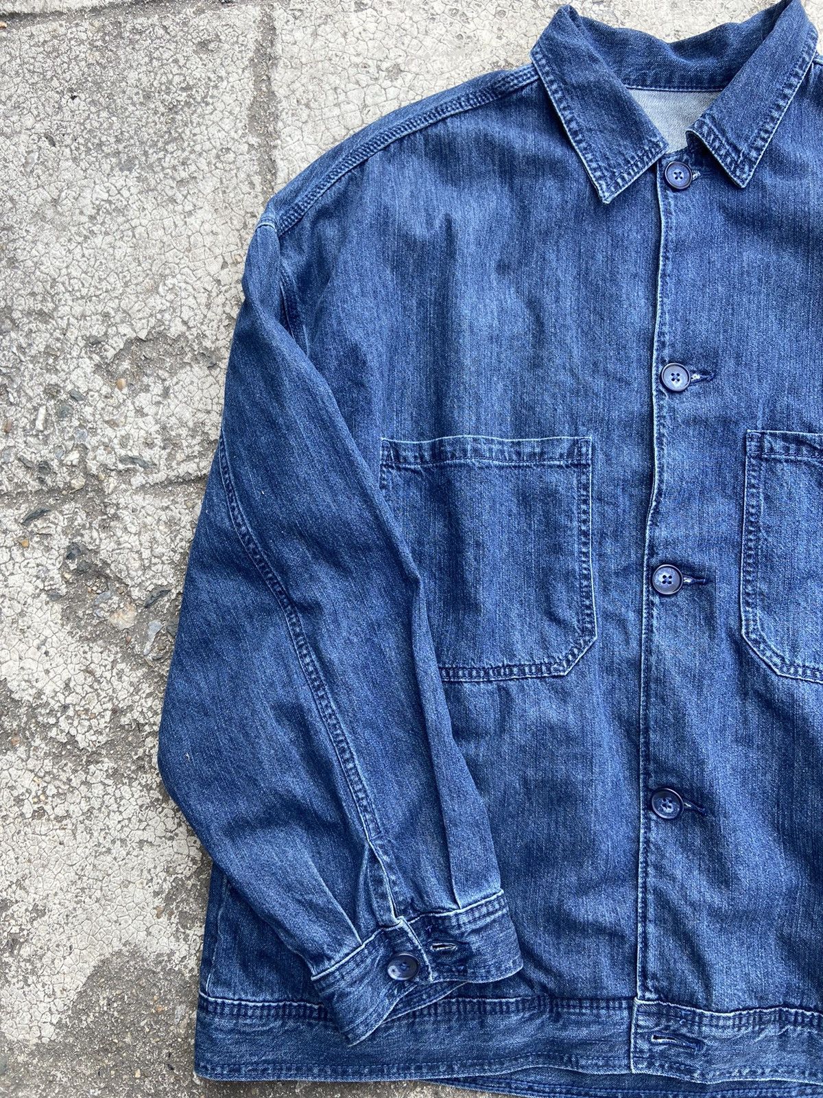 Japanese Brand × Vintage GU utility denim jacket workwear Size US M / EU 48-50 / 2 - 3 Thumbnail