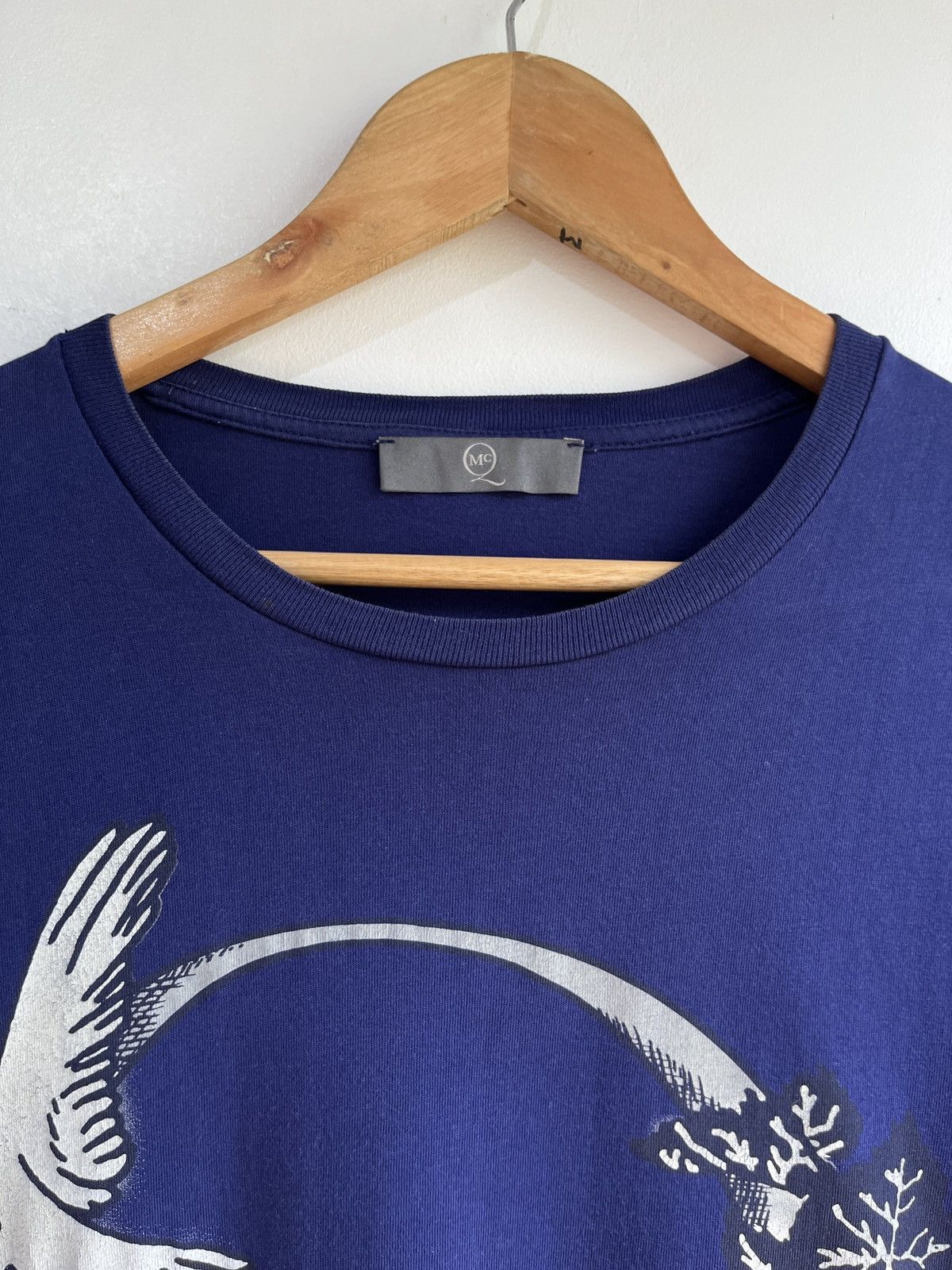 Alexander McQueen Alexander McQueen Navy Metallic Nature Long-Sleeve Tee Size US M / EU 48-50 / 2 - 4 Thumbnail