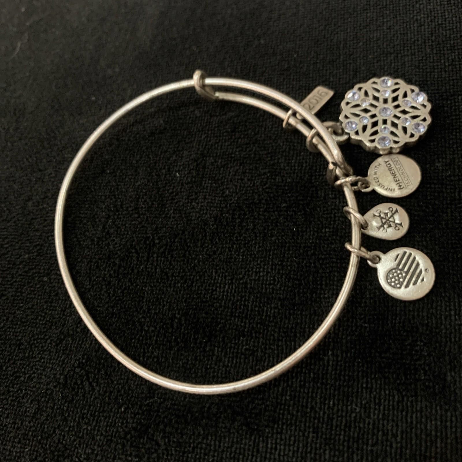 Other Vintage Alex & Ani Snowflake Bracelet. 2016, Blue Gems Heart Size ONE SIZE - 3 Thumbnail