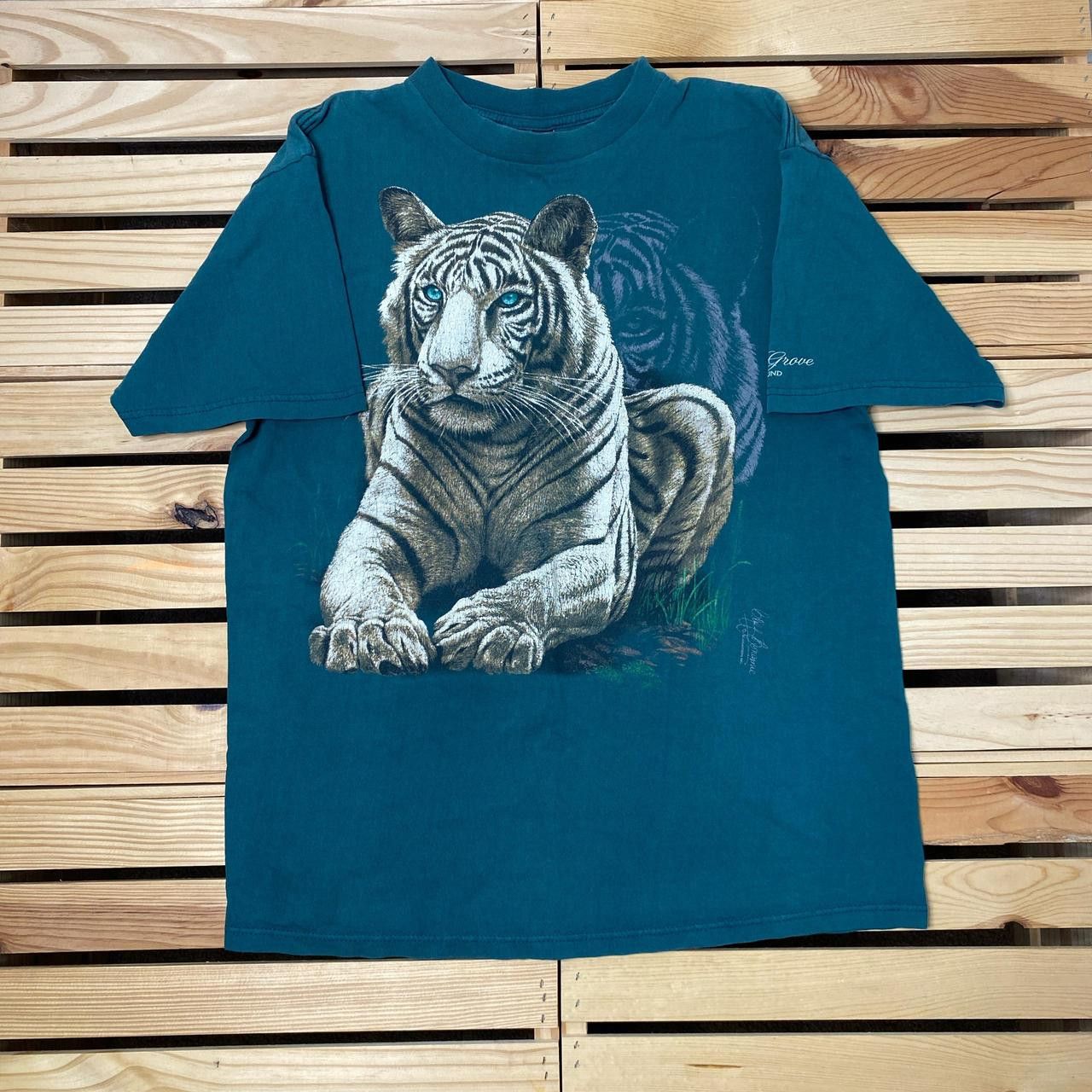Other Vintage Siberian Tiger Green Nature Tee Size Large Size US L / EU 52-54 / 3 - 1 Thumbnail