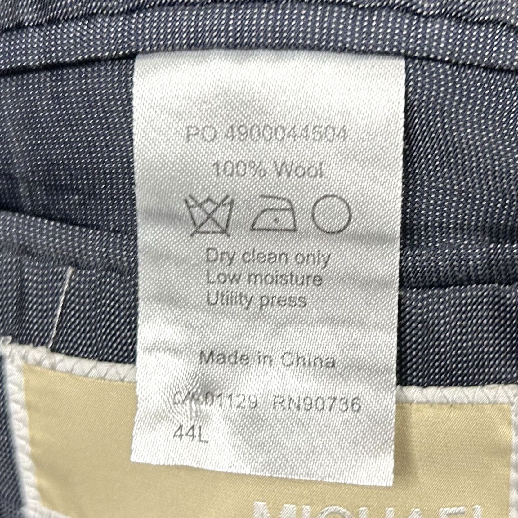 Michael Kors Michael Kors 44L Suit 36x30 Flat Front Navy Pinstriped Wool Two Button Vented Mens Regular 2 Piece Wool Suit Blue Pinstriped Navy 44L Mens Suit Size 44R - 5 Thumbnail