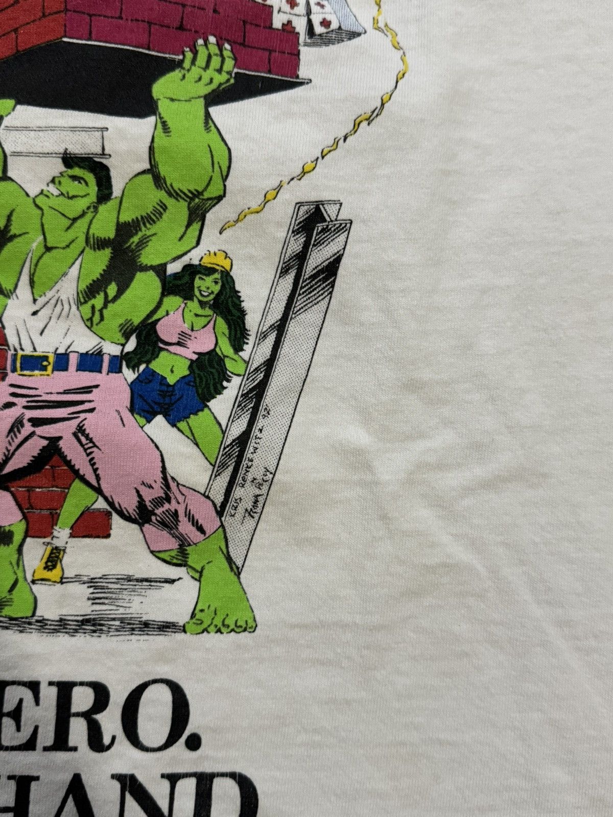 Marvel Comics × Vintage Vintage Marvel Aid Hurricane Relief Fun Tee 93 FOTL Large Size US L / EU 52-54 / 3 - 8 Thumbnail