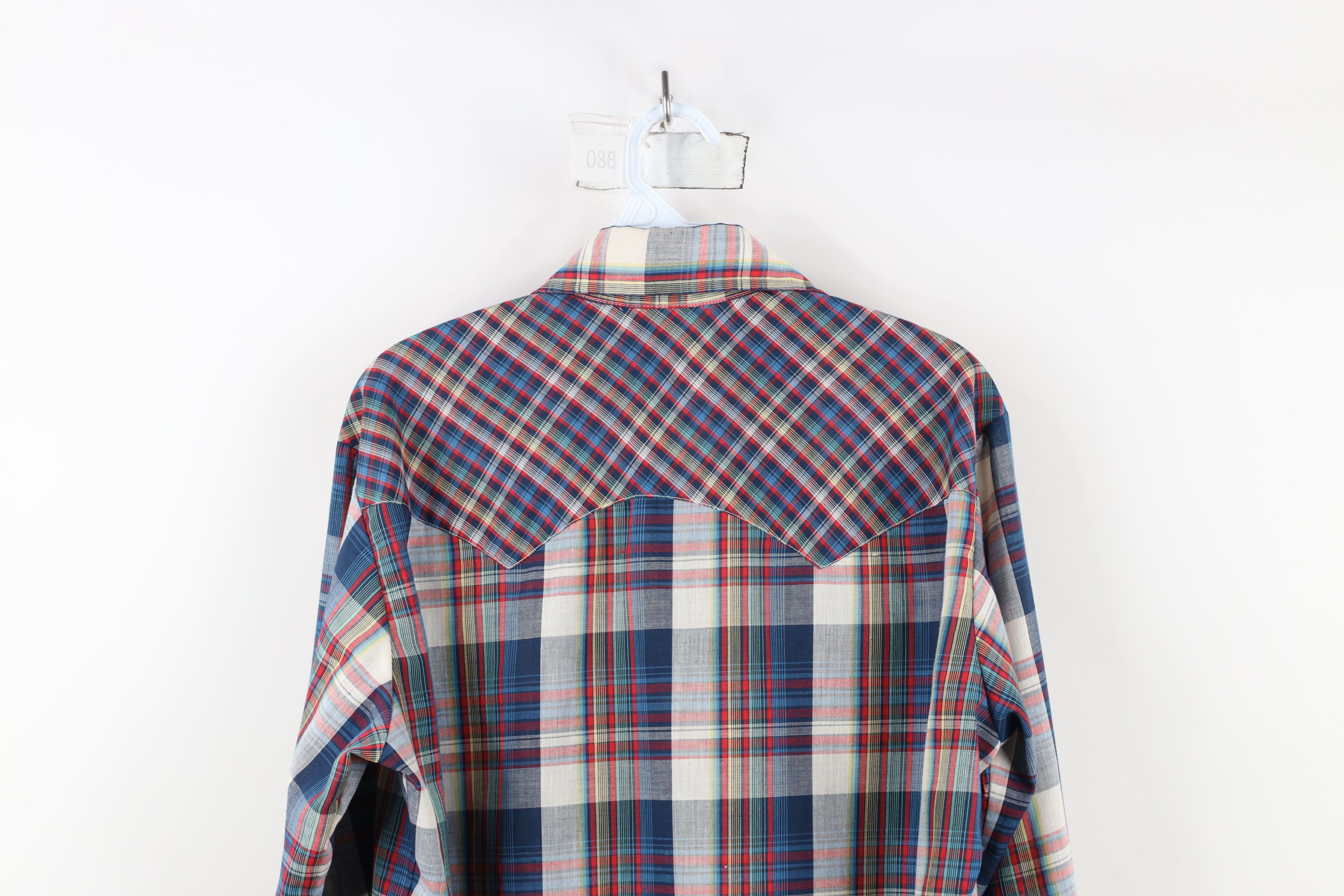Levi's × Vintage Vintage 70s Levis Western Button Collared Shirt Plaid USA Size US M / EU 48-50 / 2 - 12 Thumbnail