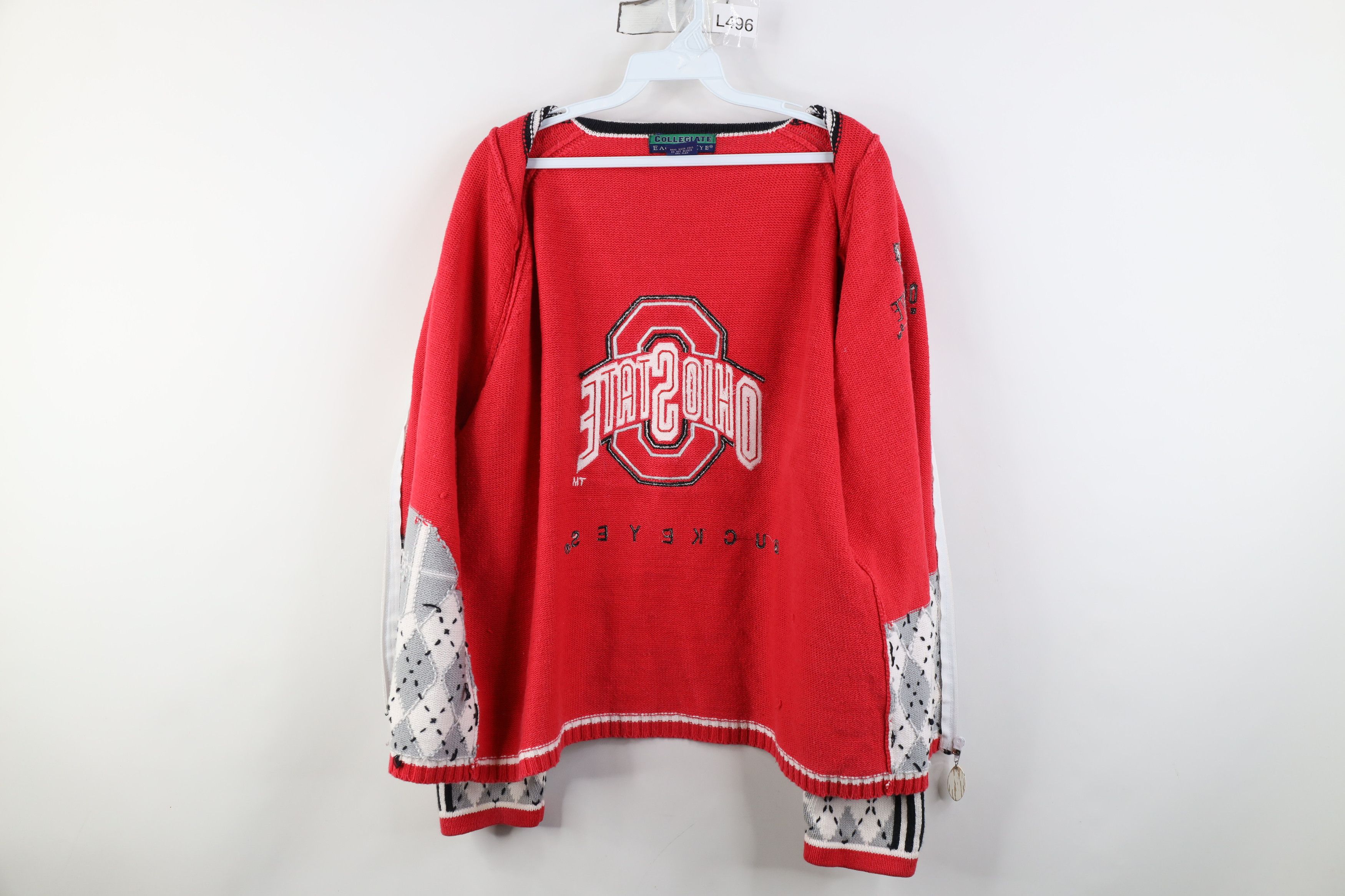 Vintage Vintage 90s Ohio State University Football Full Zip Sweater Size L / US 10 / IT 46 - 11 Thumbnail