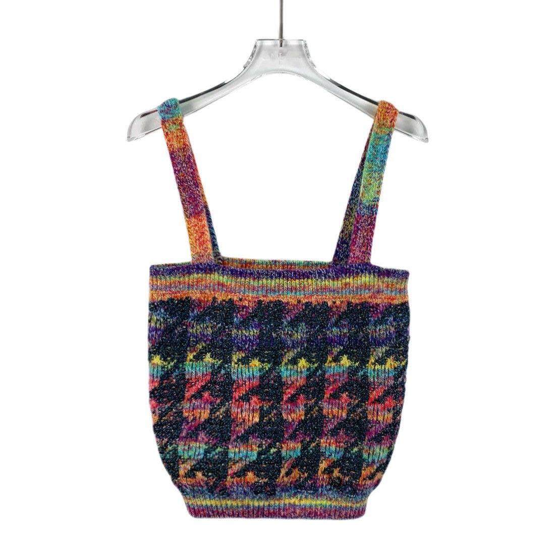 Chanel Chanel Colorful Houndstooth Wool Woven Tank Top K26WX Size XS / US 0-2 / IT 36-38 - 1 Thumbnail