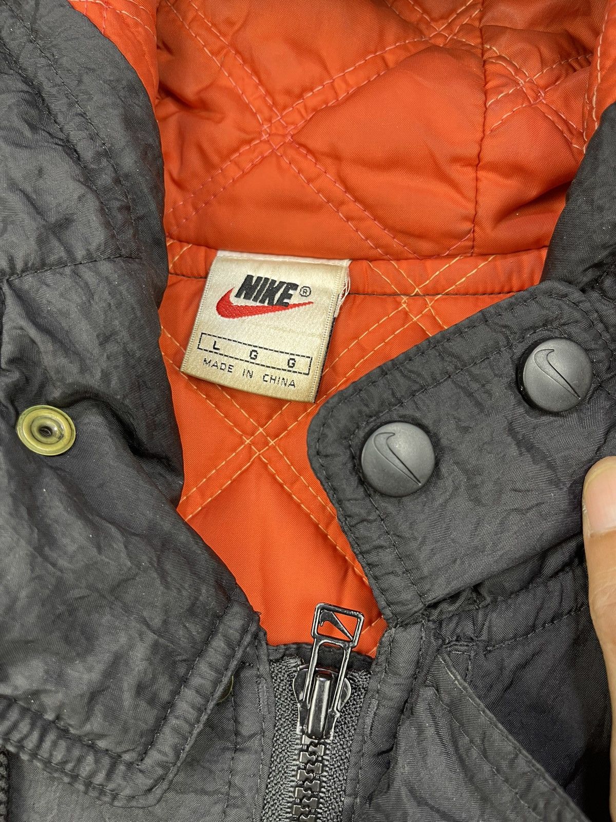 Nike Vtg 90s NIKE Big Swoosh Thick Quilted Coach Jacket Size US L / EU 52-54 / 3 - 15 Thumbnail