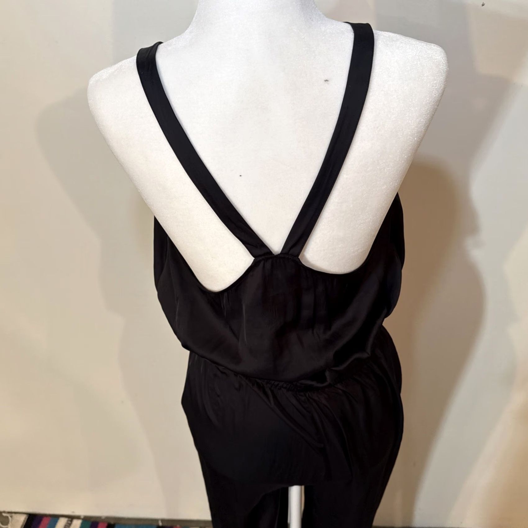 Zadig & Voltaire Zadig & Voltaire Jumpsuit Womens Size S Black Satin with Pockets V Neck Sleeveless One-Piece Cap Straps CapSatin? Size 28" / US 6 / IT 42 - 7 Thumbnail