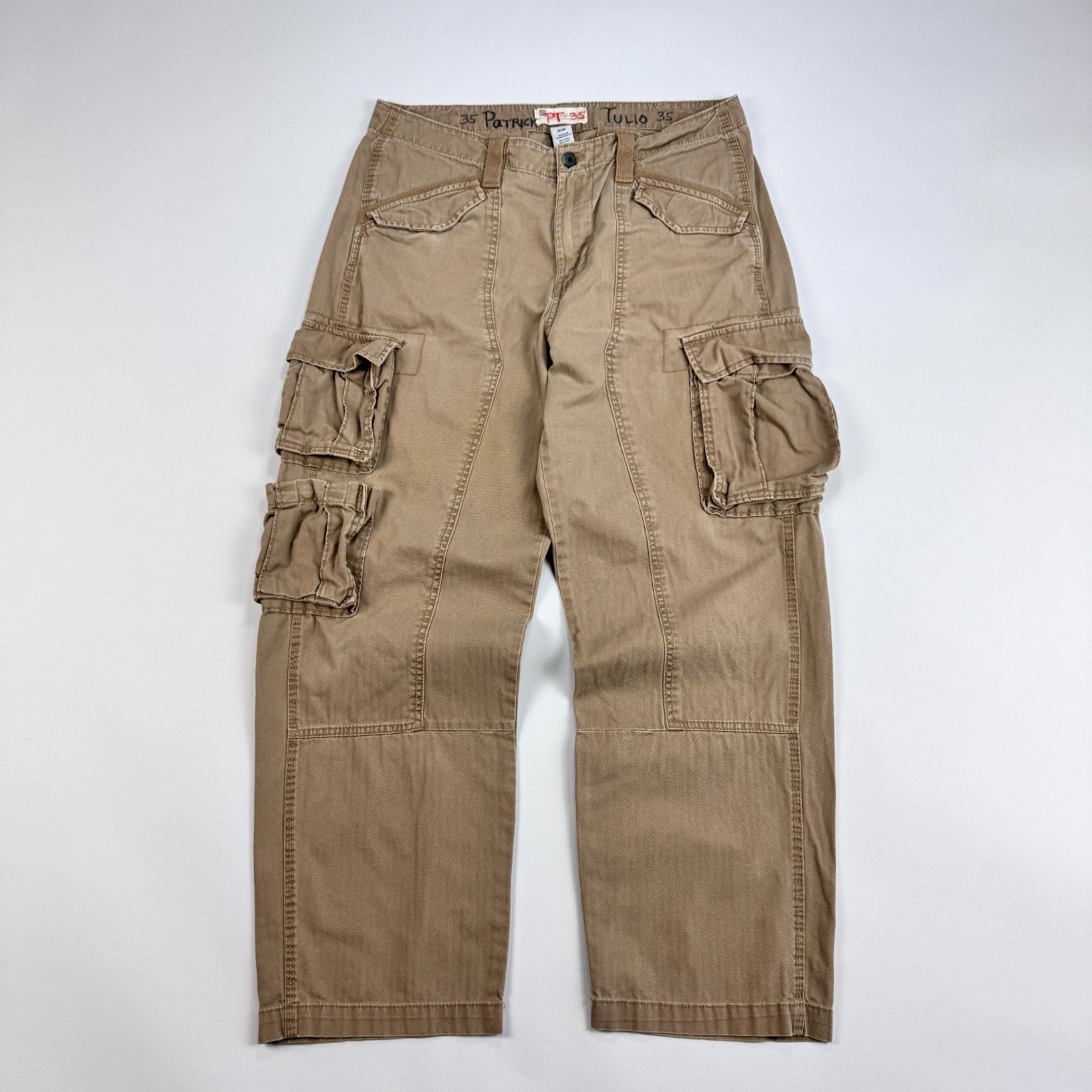 Vintage Baggy Utility Cargo Pants Y2K Rugged Workwear 35x30 Size US 34 / EU 50 - 7 Thumbnail