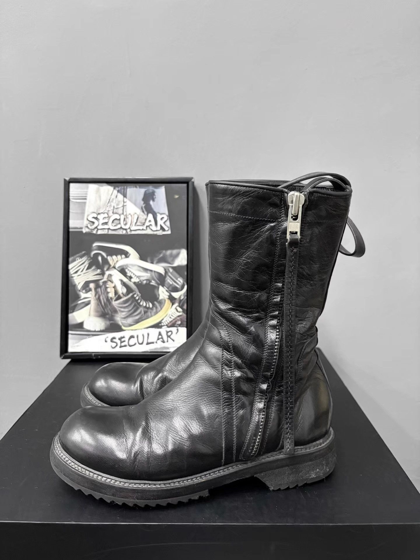 Rick Owens Rick Owens Mainline Women's Leather High Boots K34 Size US 7 / IT 37 - 2 Thumbnail