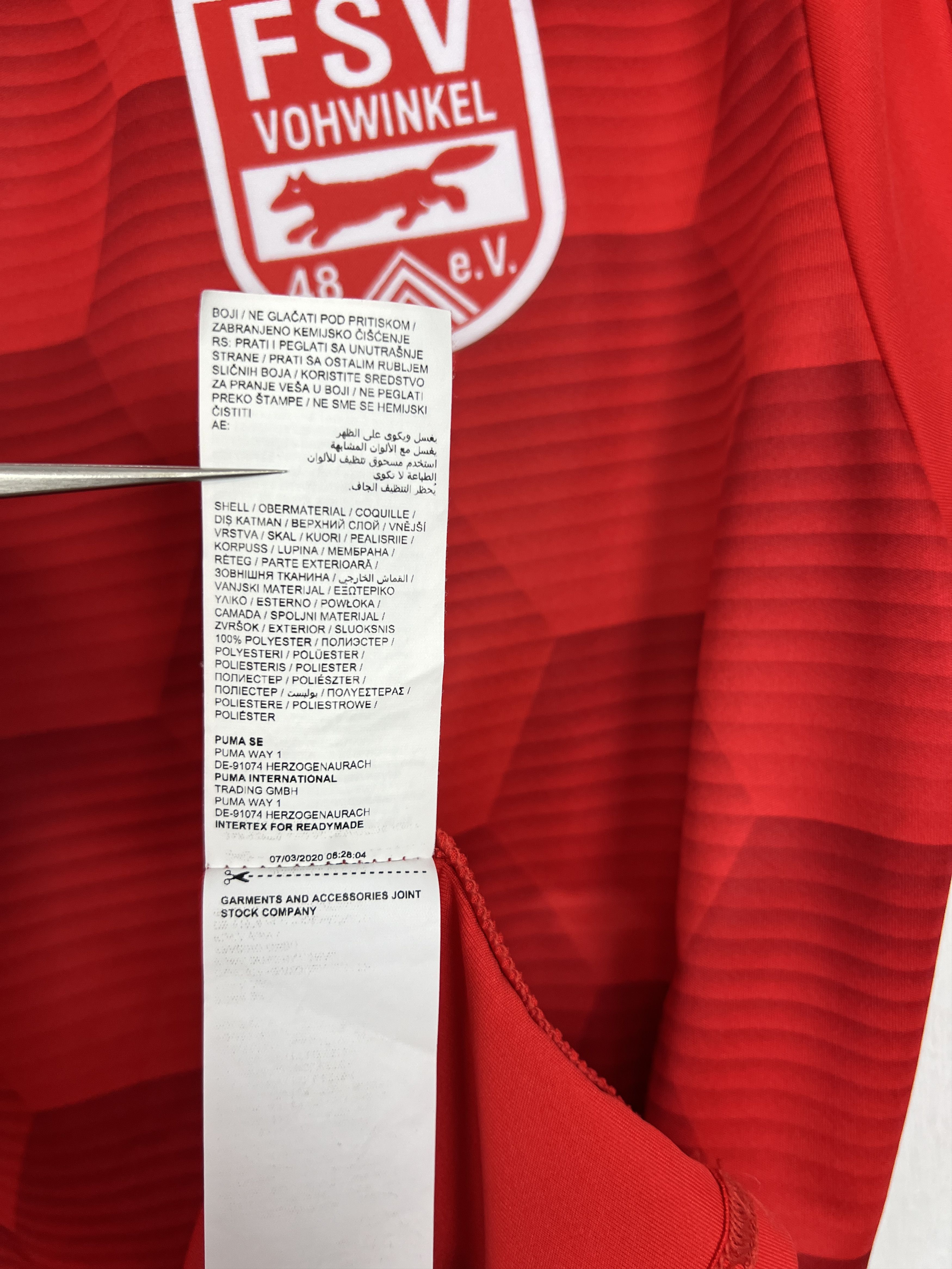 Puma FSV Vohwinkel Shirt Match Worn Baudenbacher Puma Tee Size US L / EU 52-54 / 3 - 10 Thumbnail