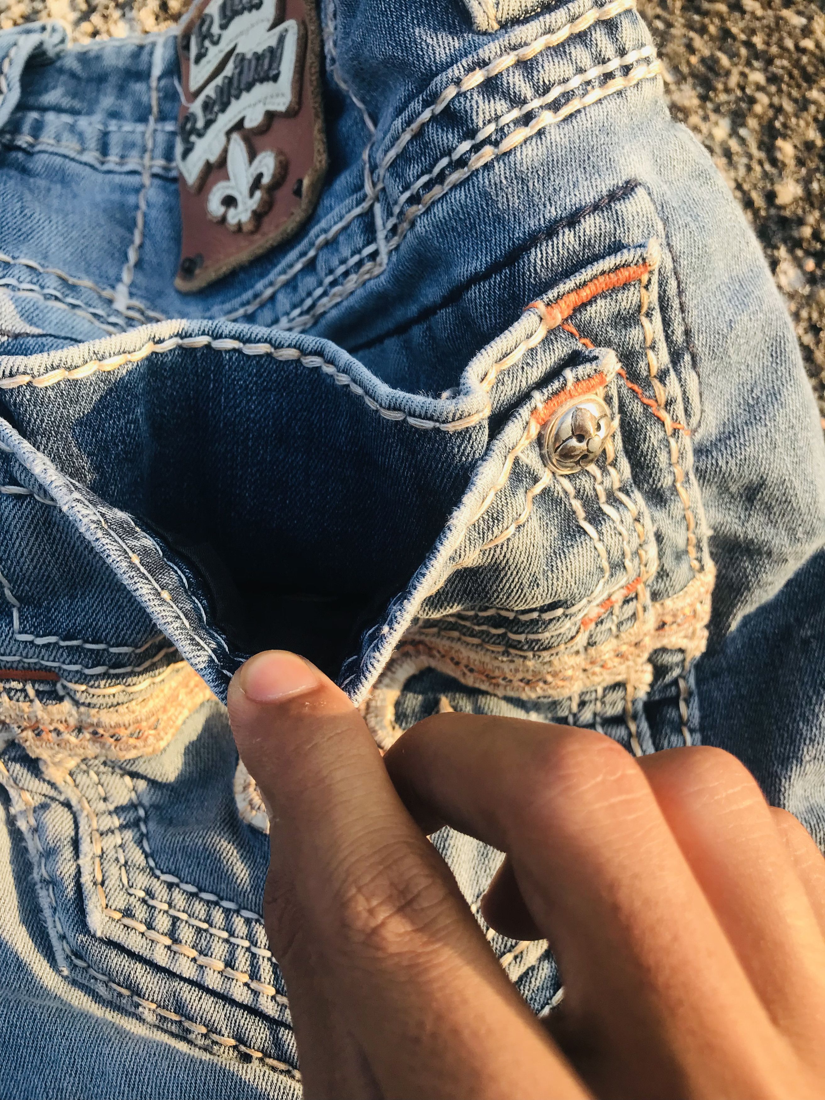 Rock Revival Double pocket Rock Revival distressed flared jeans Size US 33 - 8 Thumbnail