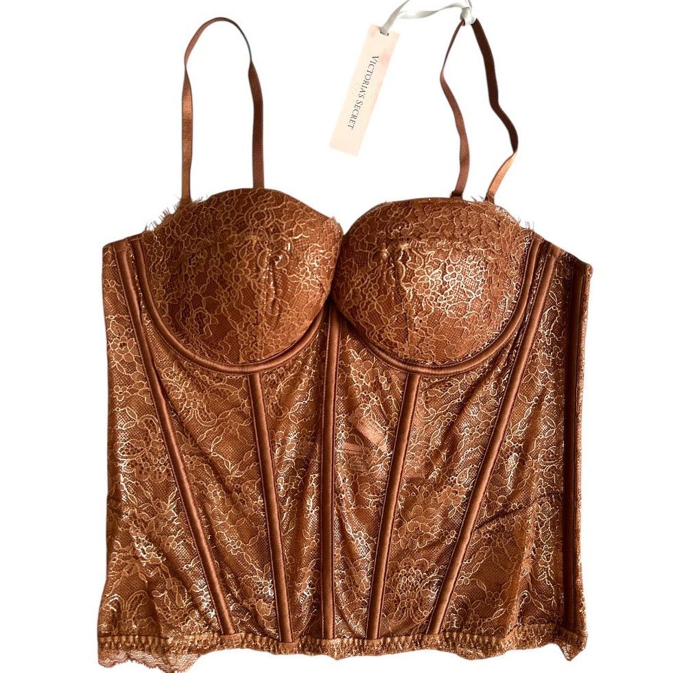 Victoria's Secret Victorias' Secret Very Sexy Floral Lace Corset Top, M/36A Size ONE SIZE - 1 Thumbnail