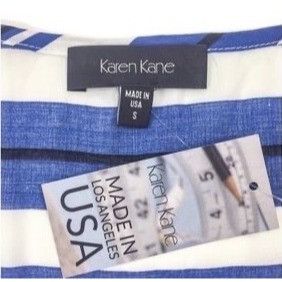 Other NWT Karen Kane Angel Flutter Sleeve Blue White Black Striped Size S / US 4 / IT 40 - 9 Thumbnail