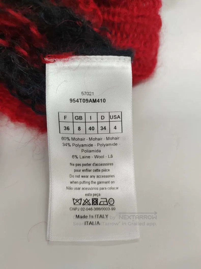 Dior Dior Red and black striped round-neck hollow mesh knitted Size XS / US 0-2 / IT 36-38 - 4 Thumbnail