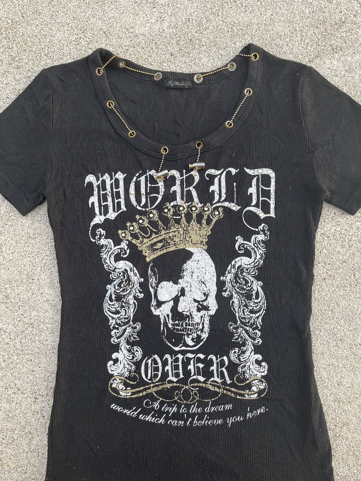 If Six Was Nine Japanese~SlayBomber Punk Skull Seditionaries T-Shirt Size L / US 10 / IT 46 - 2 Thumbnail
