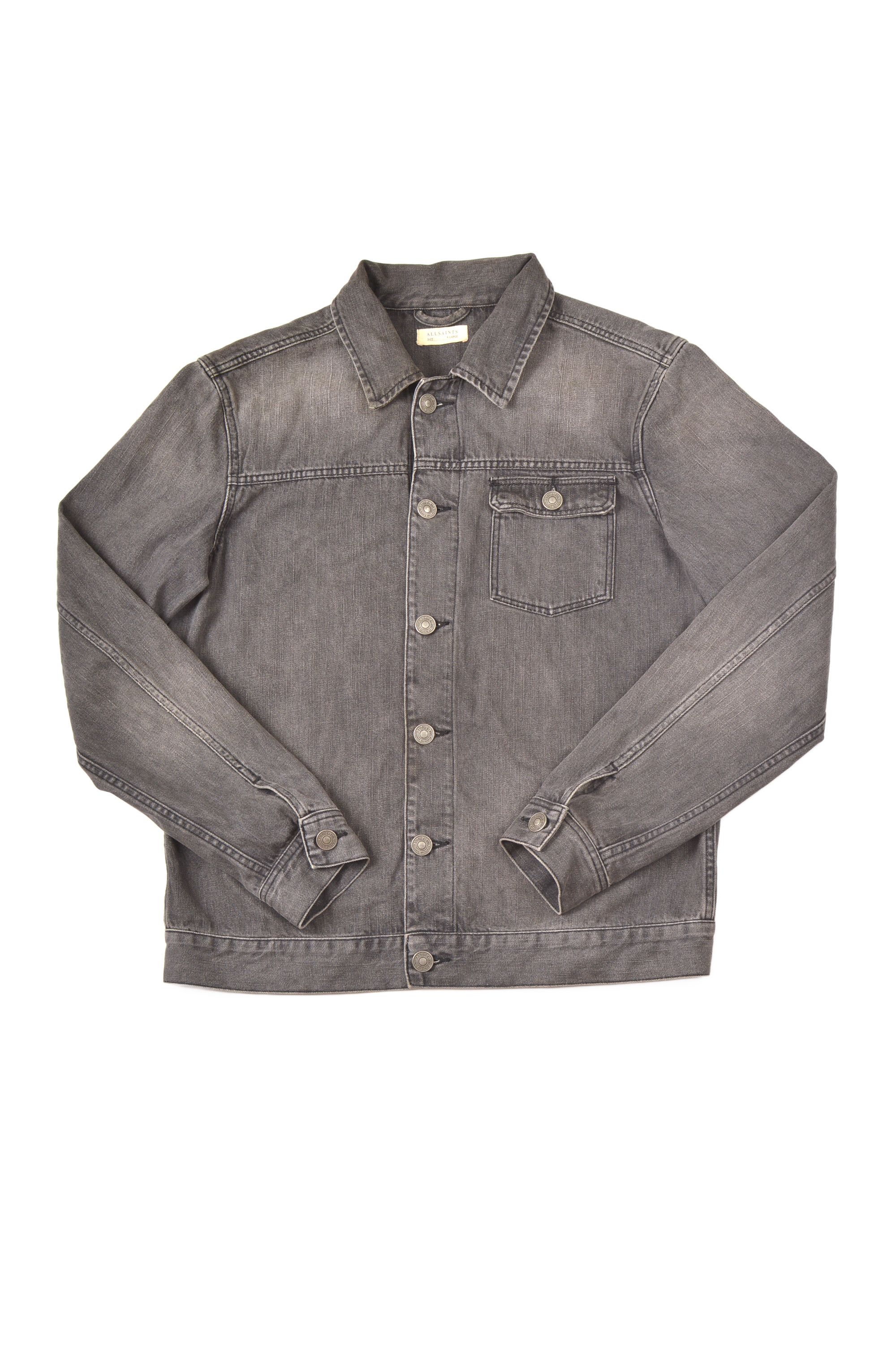 All Saints XL Gray outlets Denim Jacket