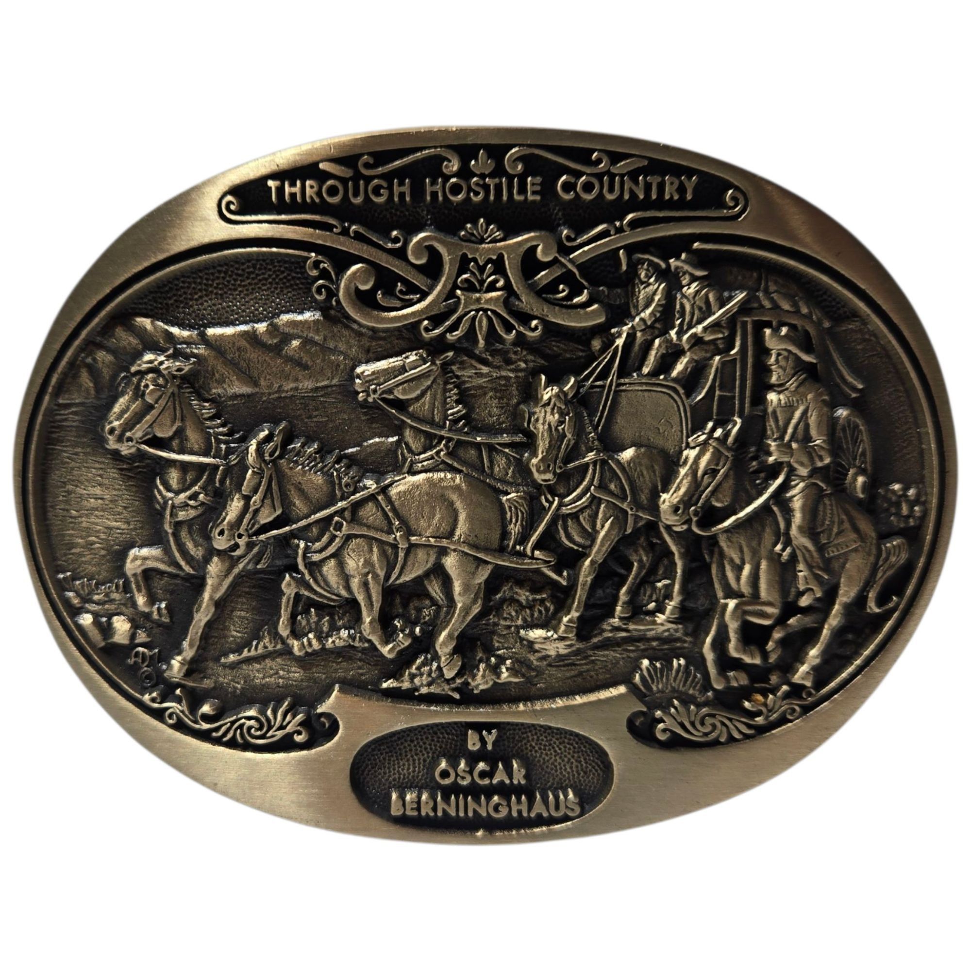 Other Oscar Berninghaus Through Hostile Country Belt Buckle Cowboy Size ONE SIZE - 8 Thumbnail