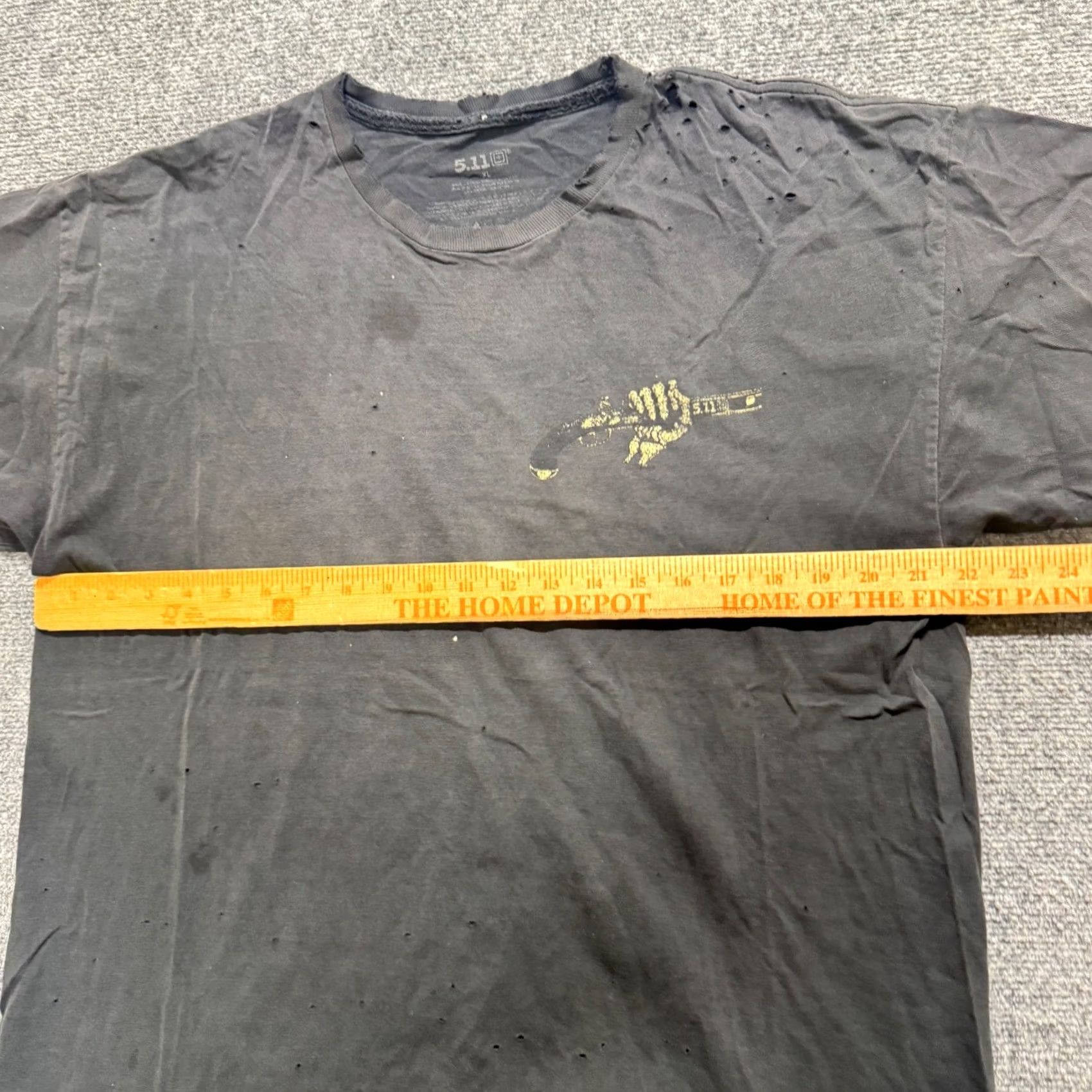 Thrasher VTG 5.11 Faded Black T-shirt Mens XL Y2K Thrashed Stained Distressed Thrashed Mens XL T-shirt Size US XL / EU 56 / 4 - 4 Thumbnail