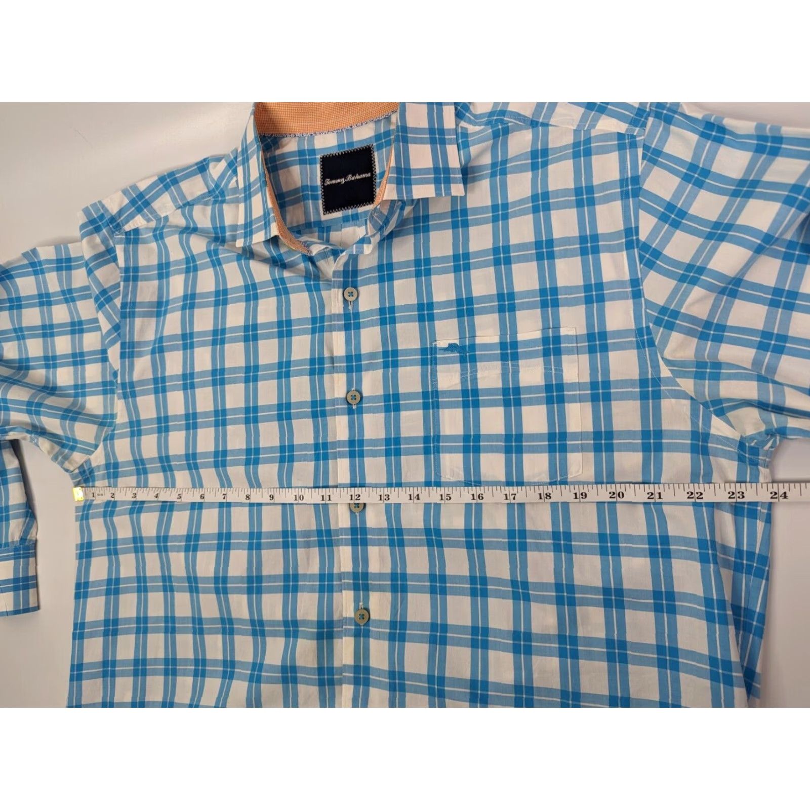 Tommy Bahama Tommy Bahama Blue Checkered Pima Cotton Long Sleeve Button Up Shirt Mens Large Size US L / EU 52-54 / 3 - 6 Thumbnail