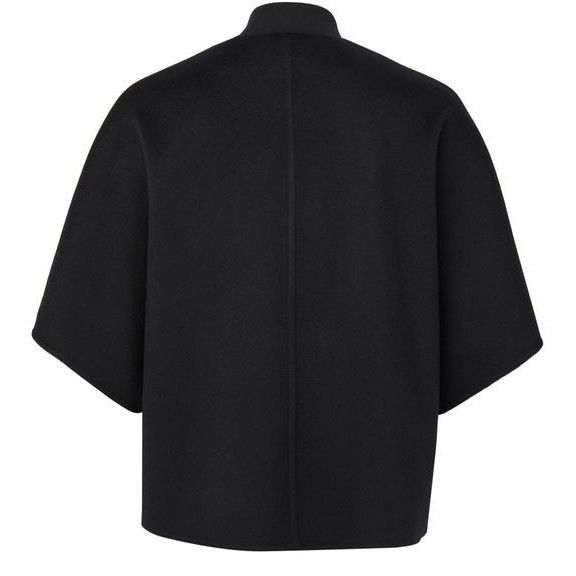 Max Mara MAX MARA Leticia Black Cashmere Cape Jacket New & Authentic Size ONE SIZE - 2 Thumbnail