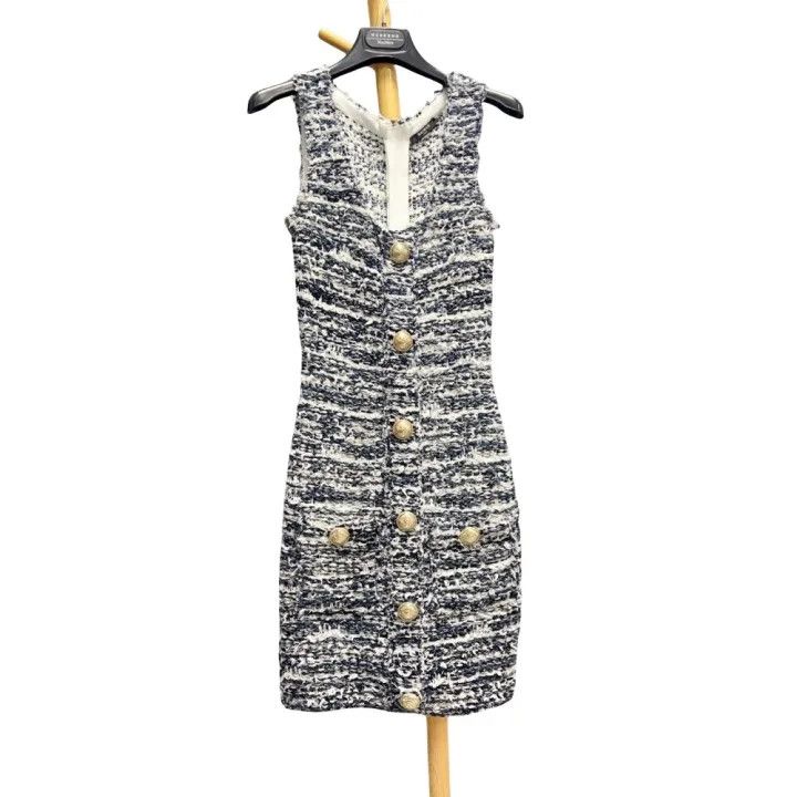 Balmain Balmain Stylish Sleeveless Knit Dress 0079 Size S / US 4 / IT 40 - 1 Thumbnail
